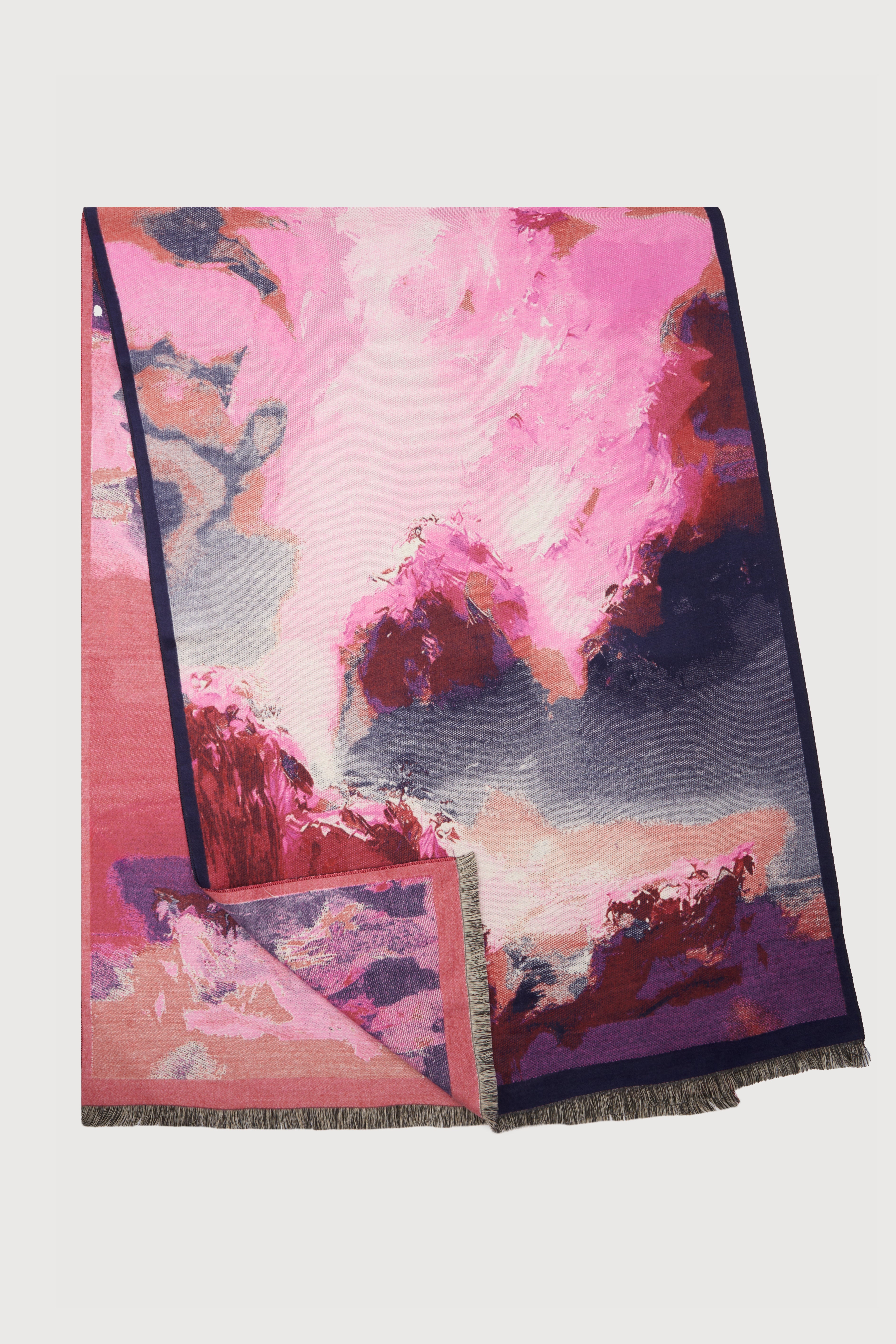 Stylish Multicolor Abstract Splatter Reversible Scarf - Lightweight Fashion Accessory for Women, Perfect for Fall/Winter Outfits & Holiday Gifts
