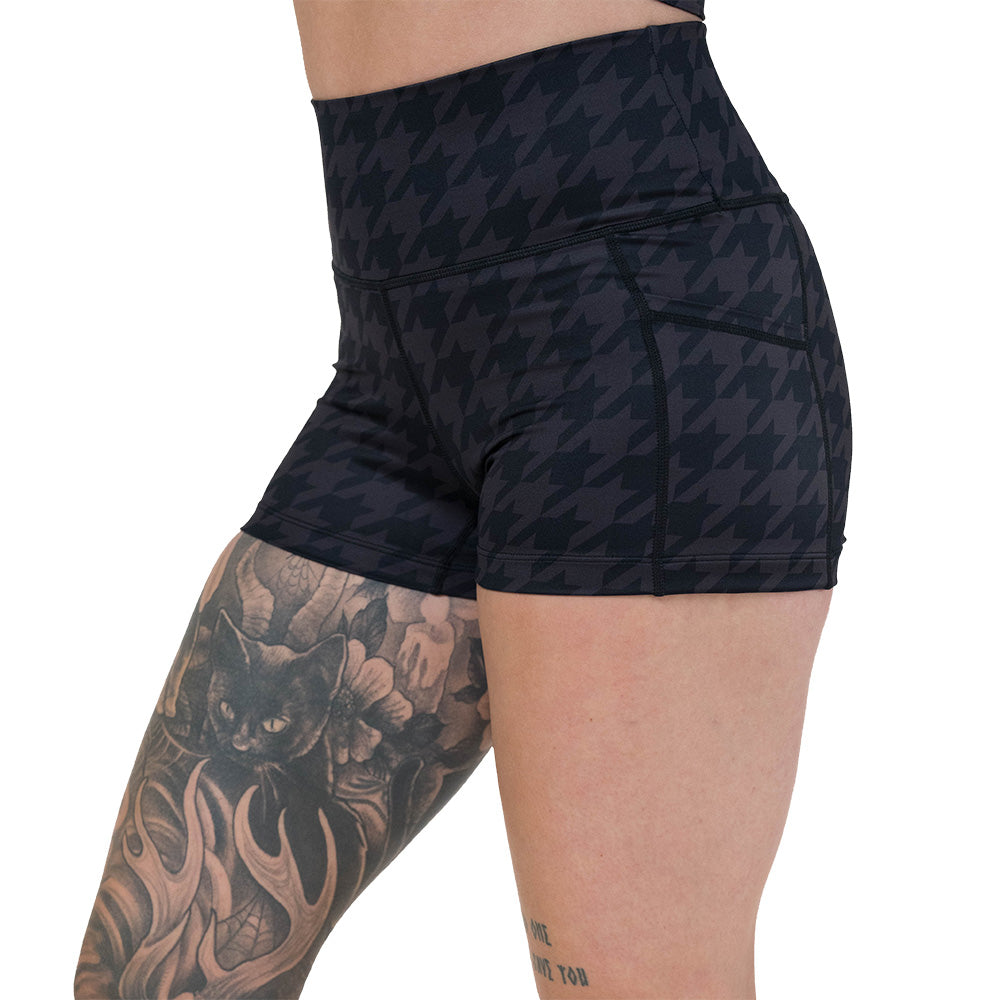 Houndstooth Shorts for Women - Trendy High Waisted Summer Shorts | Comfortable & Stylish for Casual Outings, Beach, and Travel