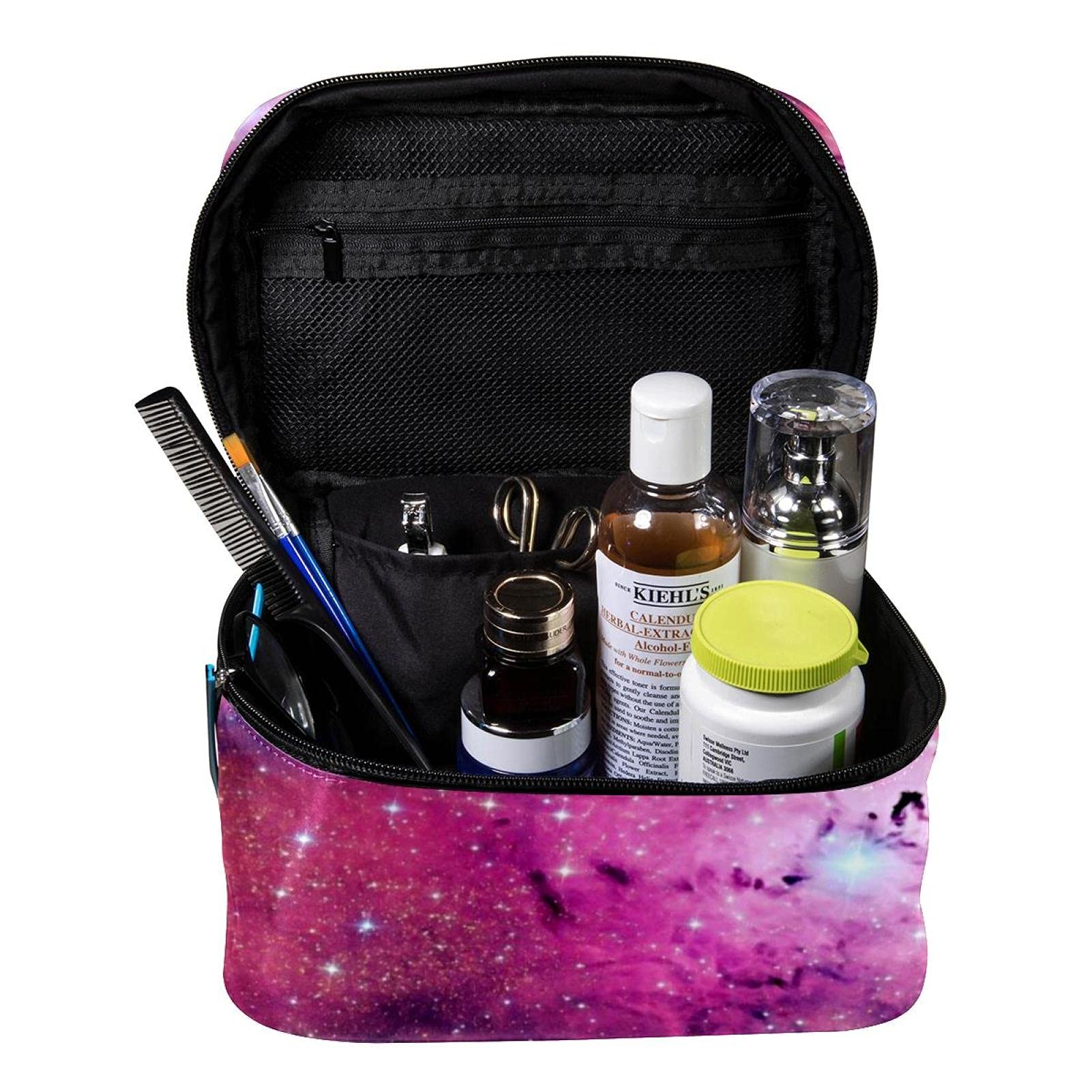Galaxy Starry Travel Makeup Bag - Large Cosmetic Organizer with Zipper for Women & Girls | Perfect for Travel, Gym & Daily Use