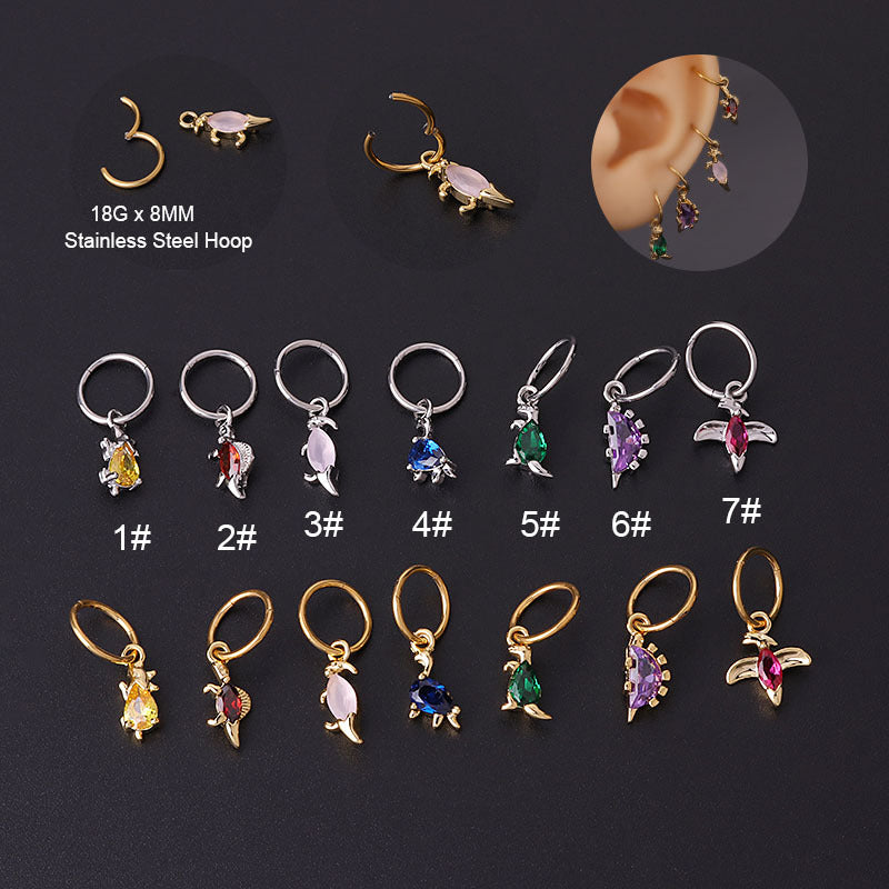 316L Stainless Steel Dinosaur Dangle Hoop Earrings for Women | Trendy Jurassic Jewelry Gift | Perfect for Casual Wear, Parties & Gifts