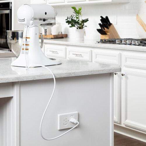 Qdos Universal Self Closing Outlet Cover - Childproof Electrical Outlet Safety Plugs, White (3 Pack) - Perfect for Baby Proofing Homes, Nurseries & Offices