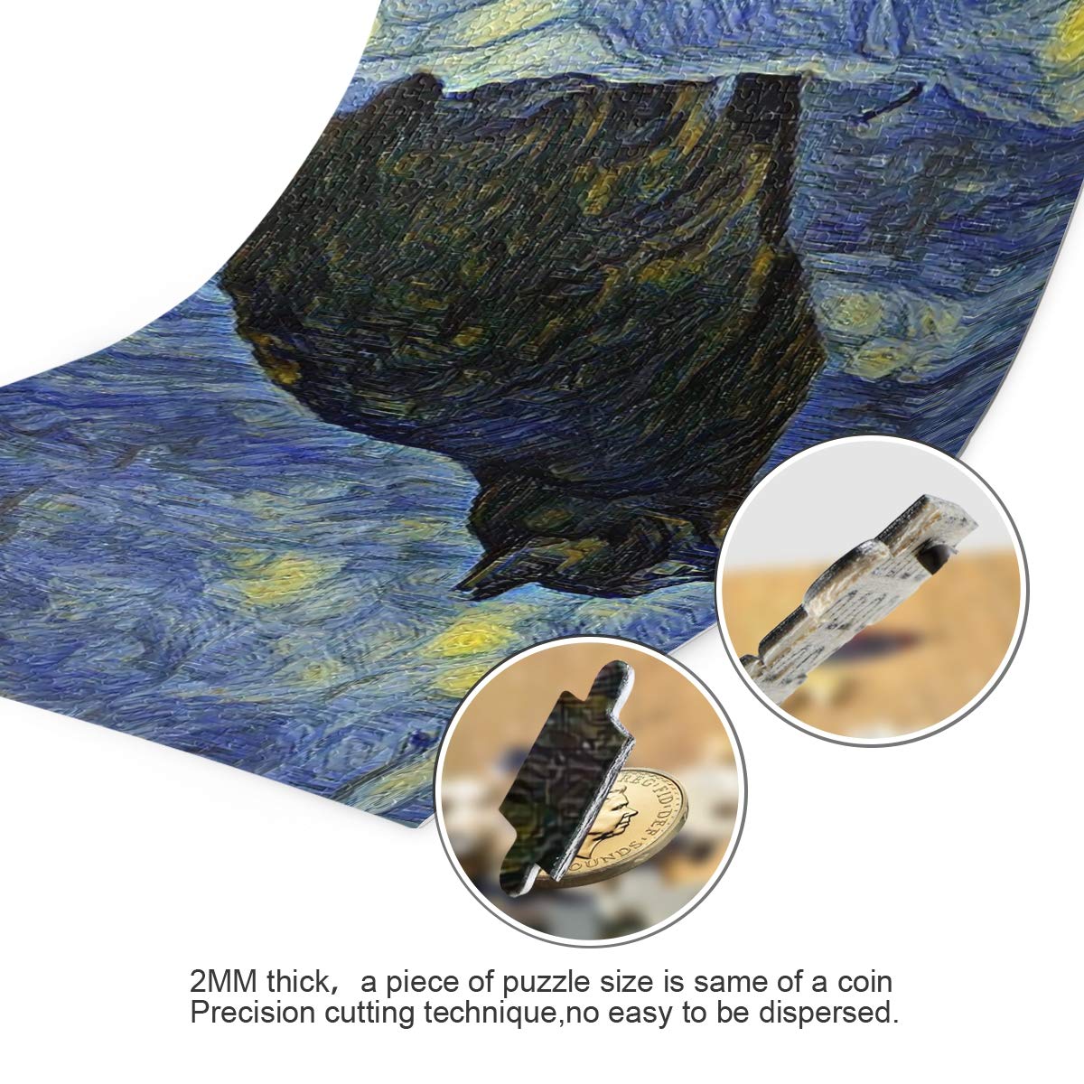AGONA 1000 Piece Jigsaw Puzzle for Adults - Van Gogh Oil Painting Black Cat Puzzle, Educational & Fun Family Game, DIY Wall Art for Home Decor | Perfect for Relaxation, Stress Relief & Family Bonding