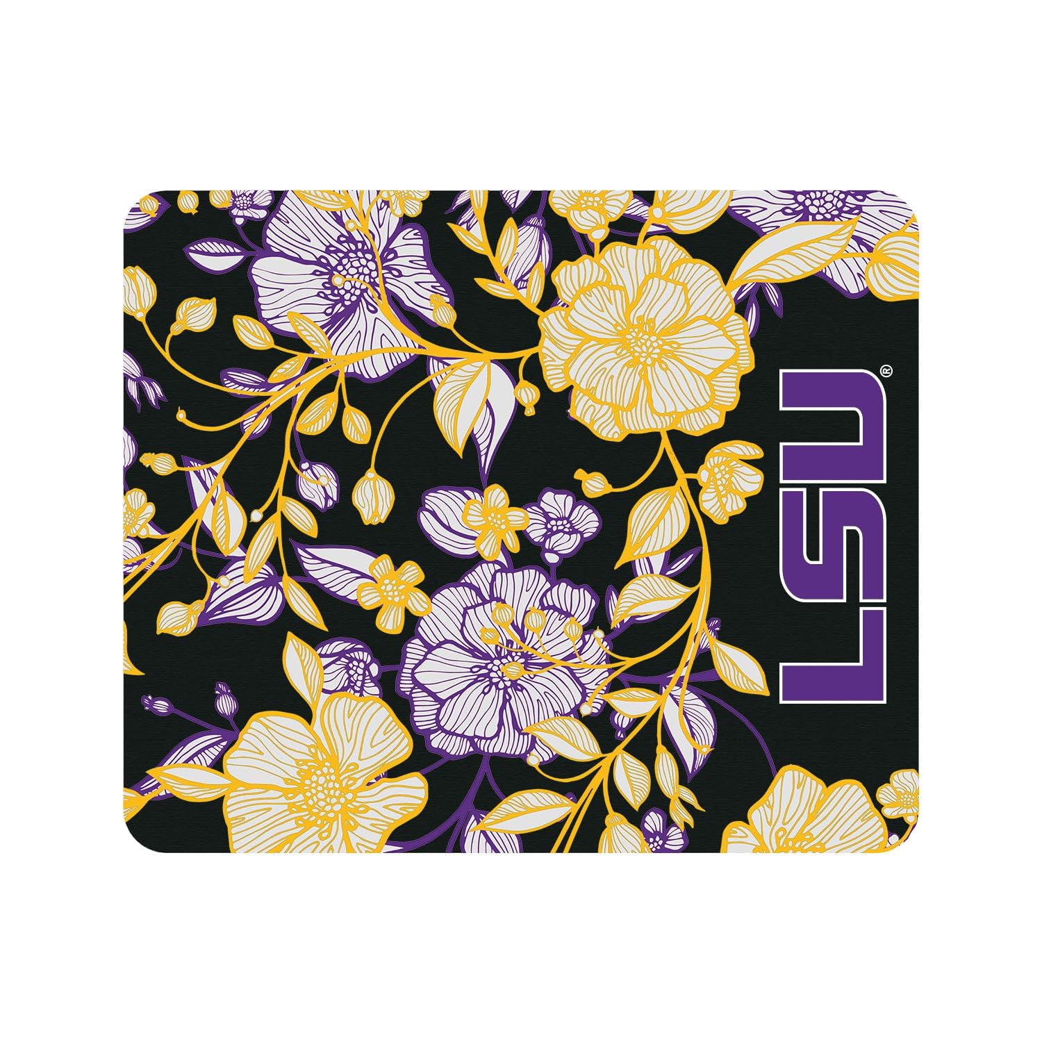 Louisiana State University Mouse Pad - Non-Slip Fabric Desk Mat with Floral Lace Design for Gaming & Office Work