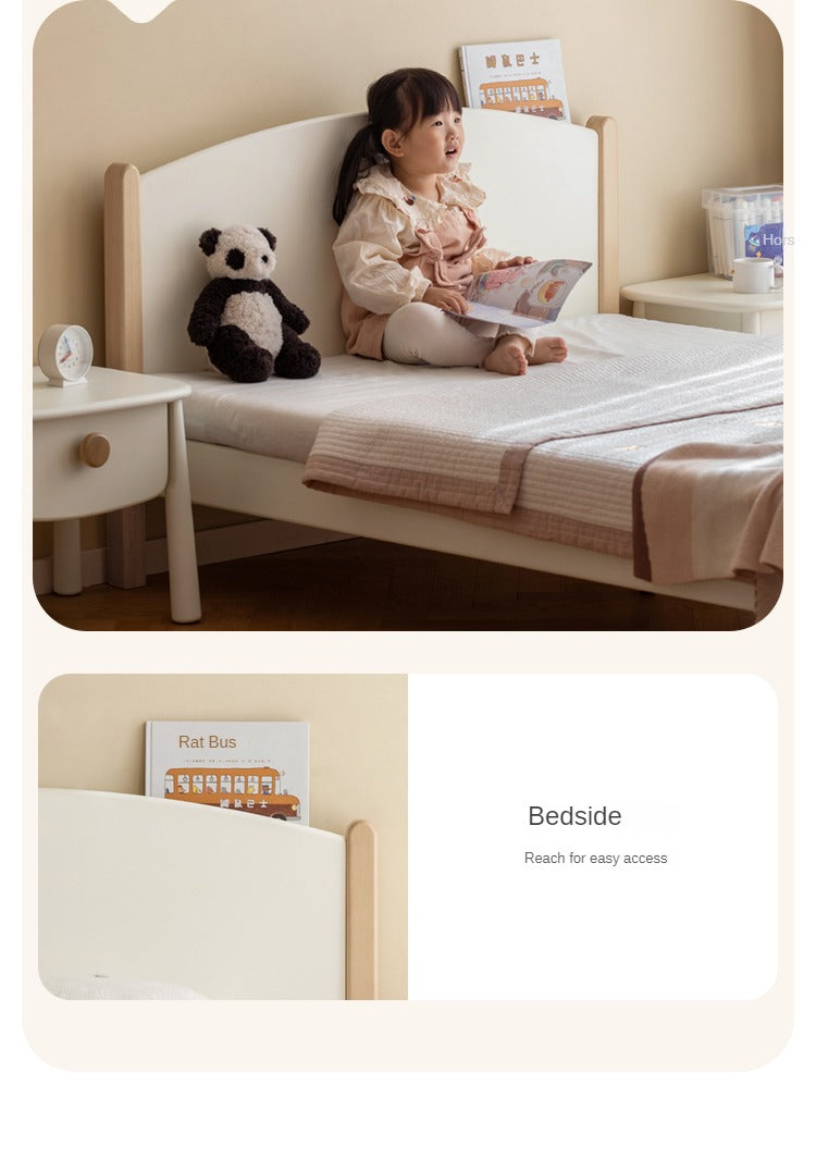 Solid Poplar Wood Kids Bed Frame - White - Durable & Safe for Toddler & Children's Bedroom, Nursery, or Guest Room
