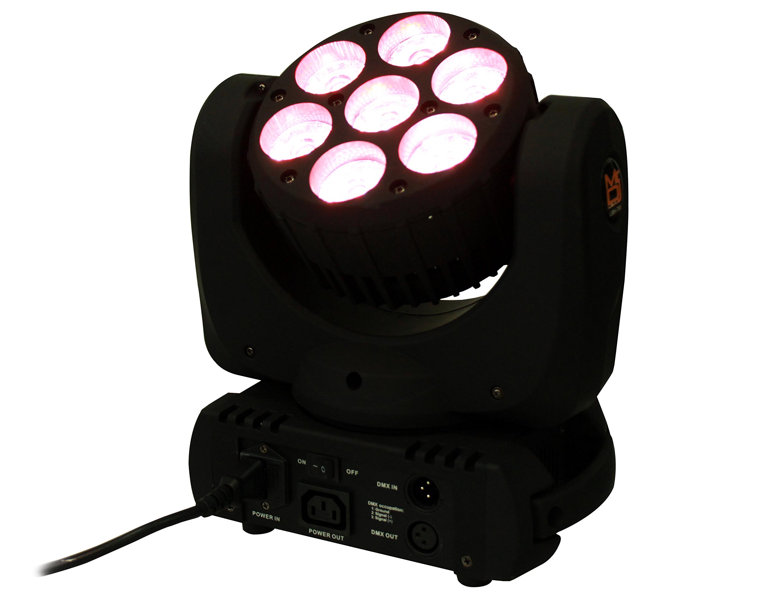 Professional Mr. DJ LMH700 4-in-1 RGBW LED Beam Wash Moving Head Light - DJ Stage Lighting for Clubs, Weddings & Live Performances