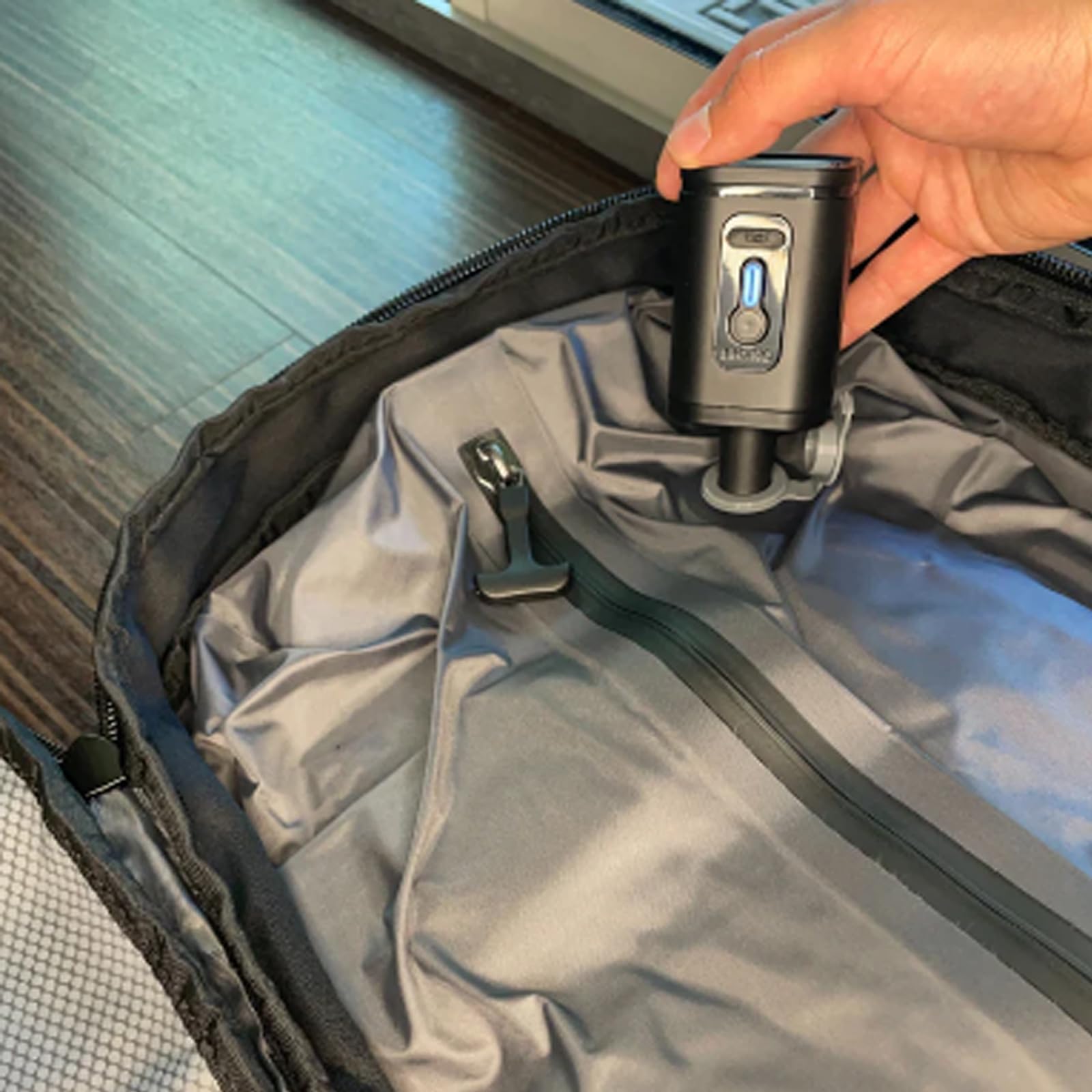 Backvac Expandable 60L Travel Backpack with Vacuum Compression - Black/Dark Grey - Perfect for Camping, Hiking & Air Travel