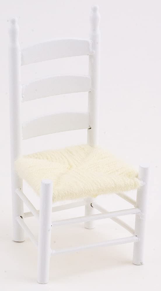 Miniature White Shaker Side Chair for Dollhouse - Handcrafted 1:12 Scale Furniture - Perfect for Dollhouse Decor, DIY Projects & Collectors