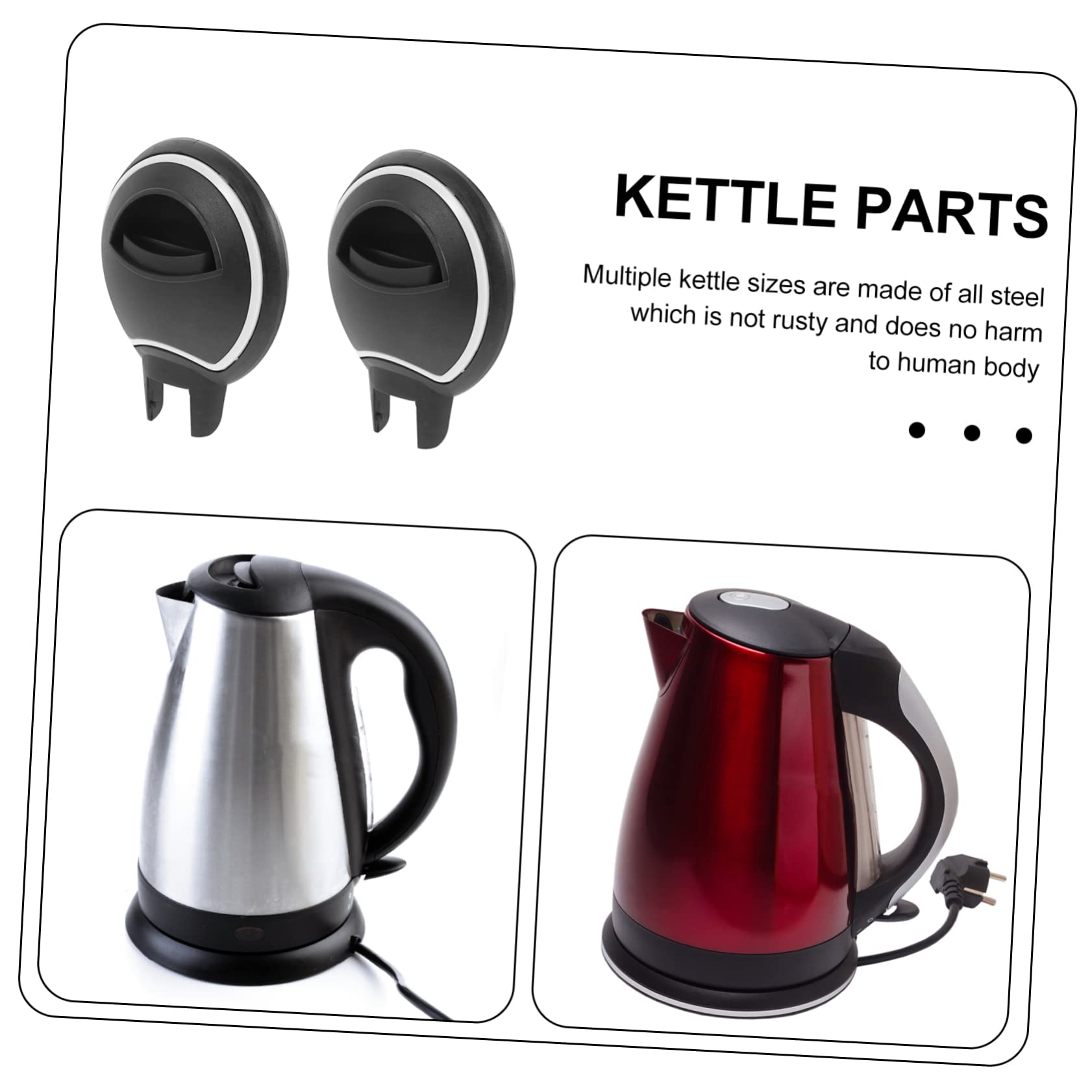 2pcs Stainless Steel Kettle Lid Cover - Replacement Parts for Electric & Stovetop Teakettles, Teapots - Heat-Resistant & Durable Water Kettle Accessories - Perfect for Home, Office & Kitchen Use