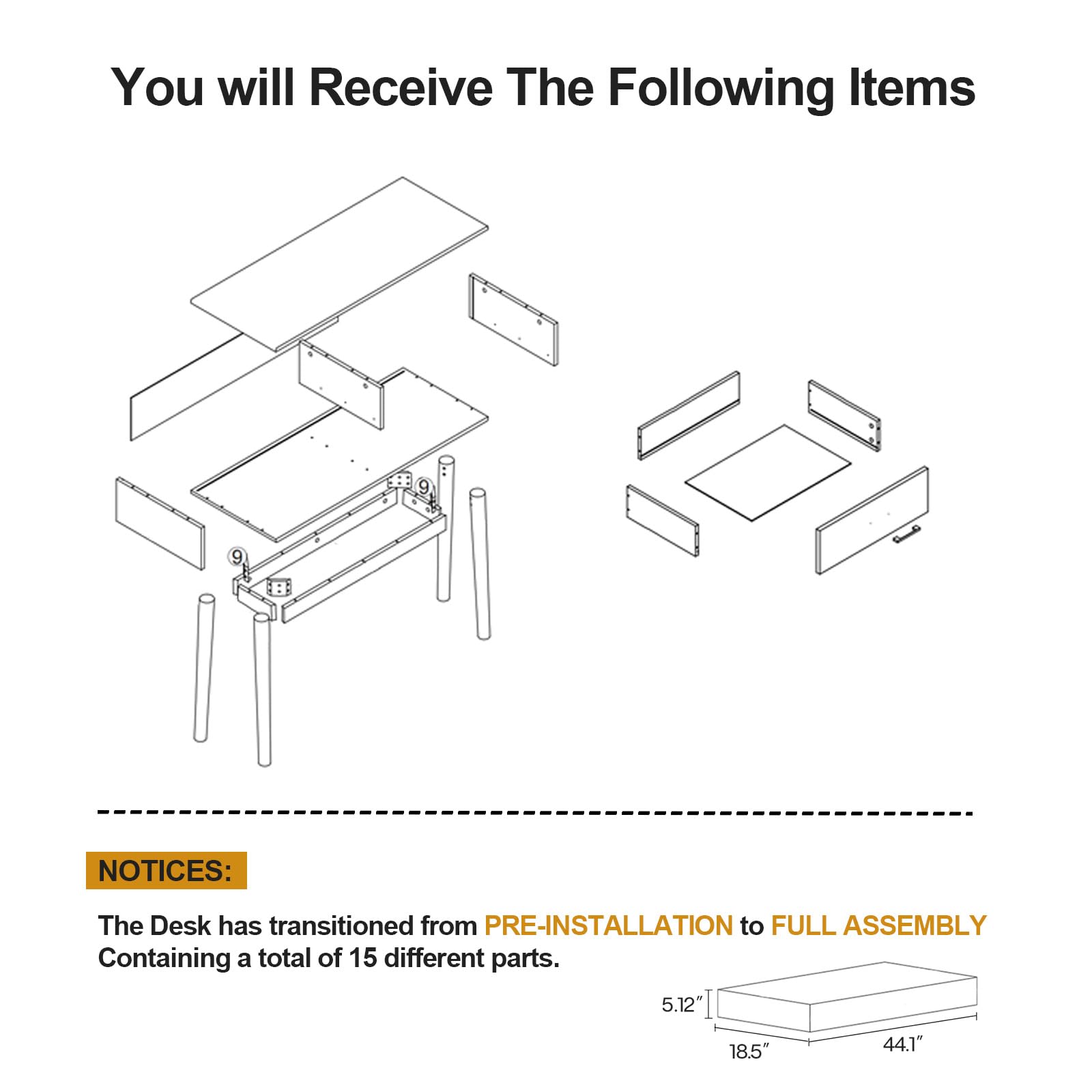40 Inch Small Desk with Drawers - Modern Home Office Study Writing Desk for Bedroom, Black Computer Desk with 4 Solid Legs, Space-Saving Vanity Desk for Small Spaces | Perfect for Home Office, Dorm Room & Apartment Workspace