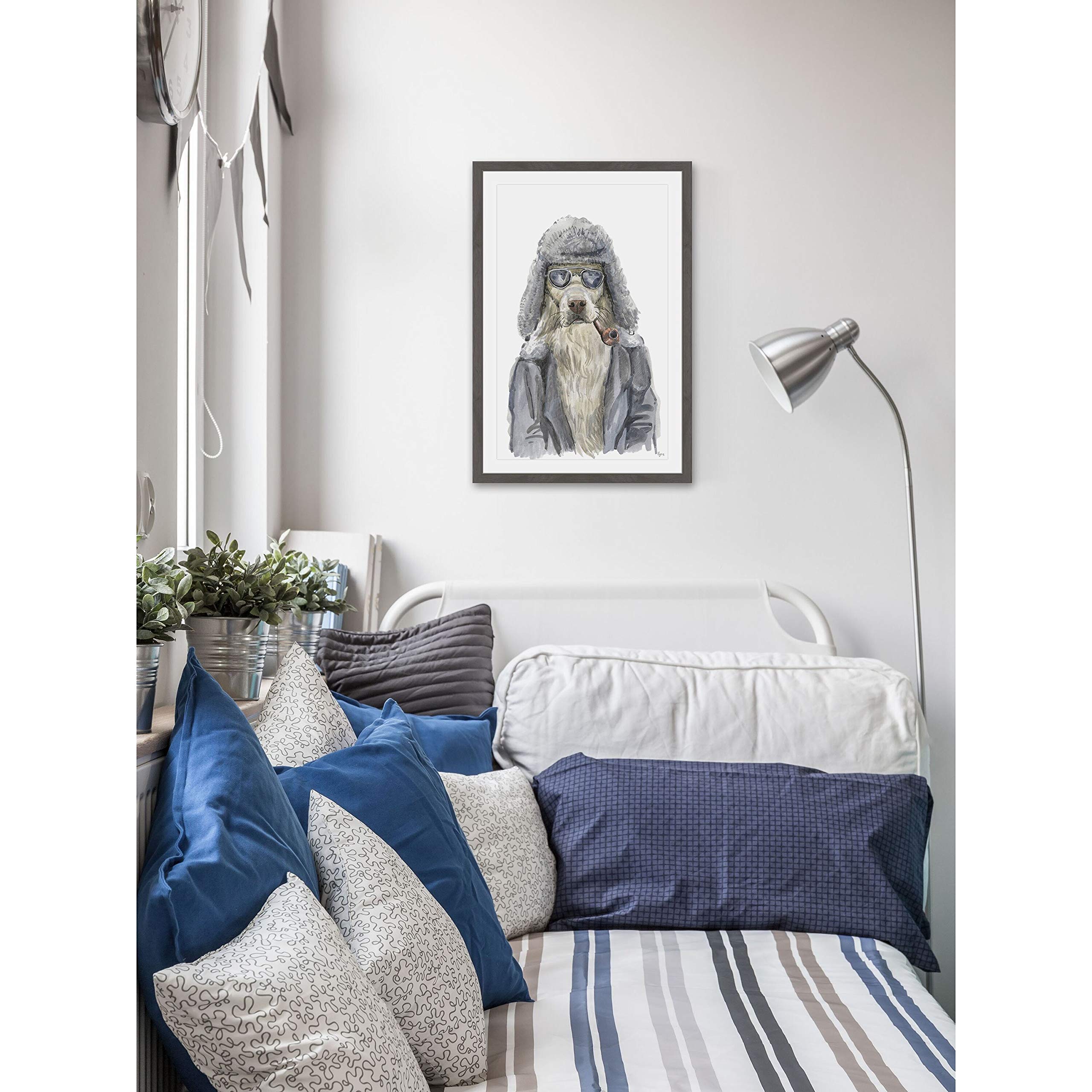 Handmade Alaskan Dog Framed Print 16x24 - Marmont Hill Wall Art for Living Room, Bedroom & Office Decor
