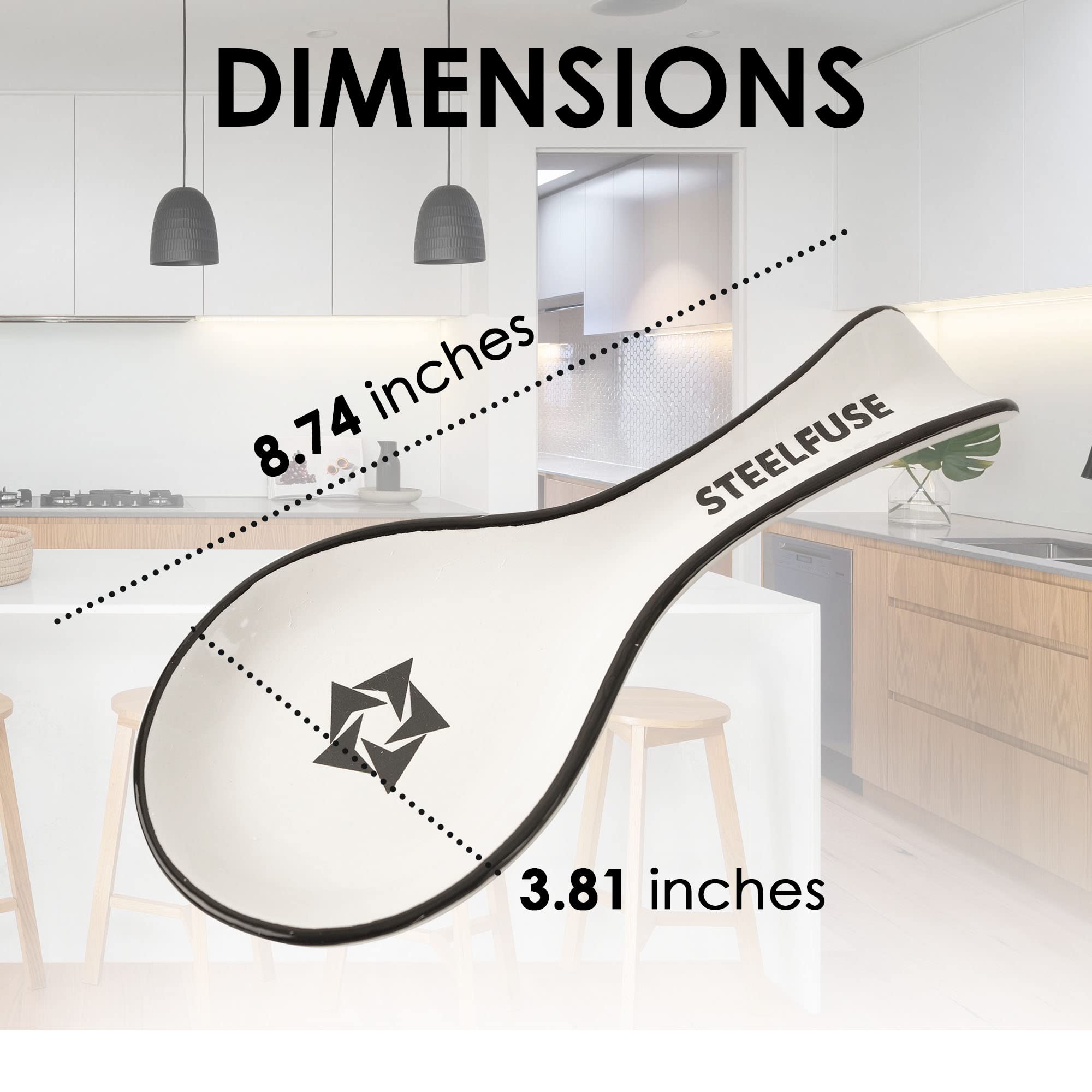 Premium Ceramic Spoon Rest - Heat-Resistant Porcelain Utensil Holder for Spoons & Tongs | Large Kitchen Countertop Stove Top Accessory | Perfect for Cooking, Serving & Kitchen Decor