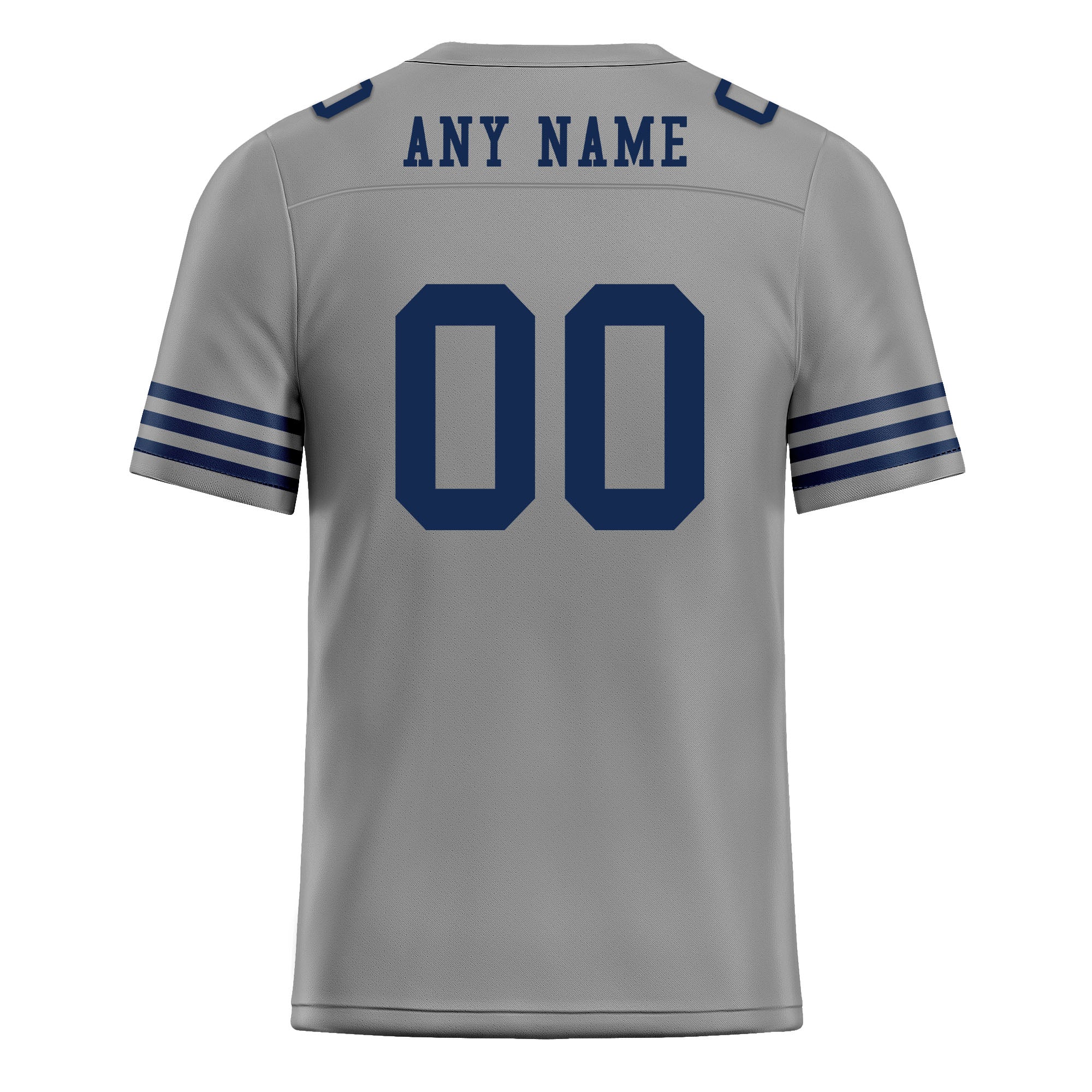 Custom Gray Blue Striped Sleeves Personalized Authentic Football Jersey FBJ02 D06033 - Perfect for Game Day, Team Sports & Fan Apparel Gifts