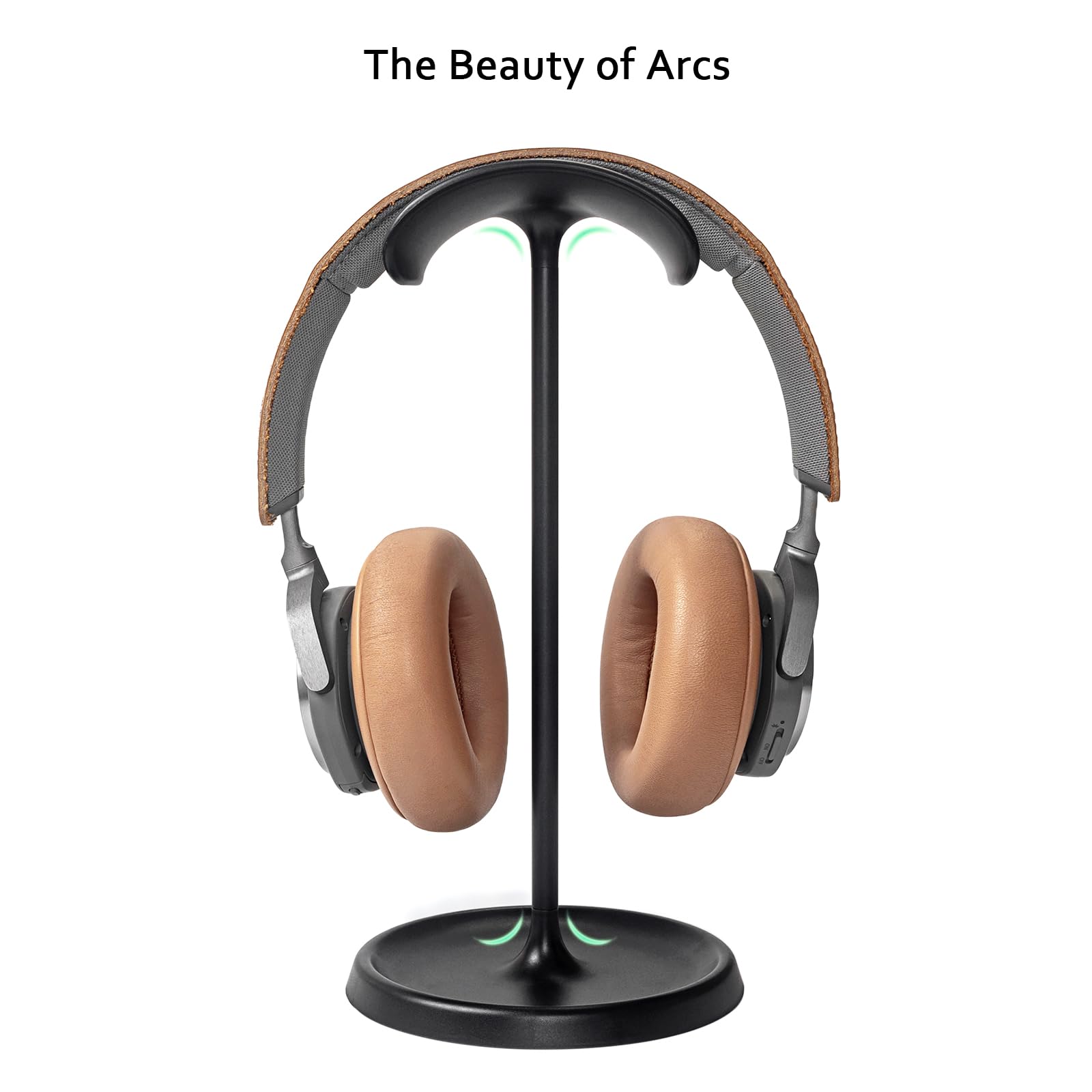 Premium Headphone Stand with Storage Tray - Heavy Base Gaming Headset Holder for AirPods Max, AirPods Pro, Beats, Bose, Sony & More - Perfect for Desk Organization & Gaming Setup (Black)