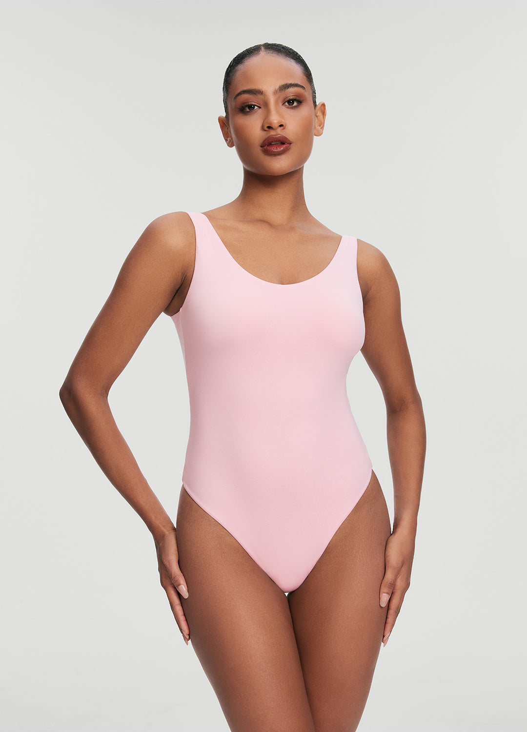 Women's Scoop Back Bodysuit - Stretchy Seamless T-Shirt for Layering & Everyday Wear - Perfect for Yoga, Workouts & Casual Outfits