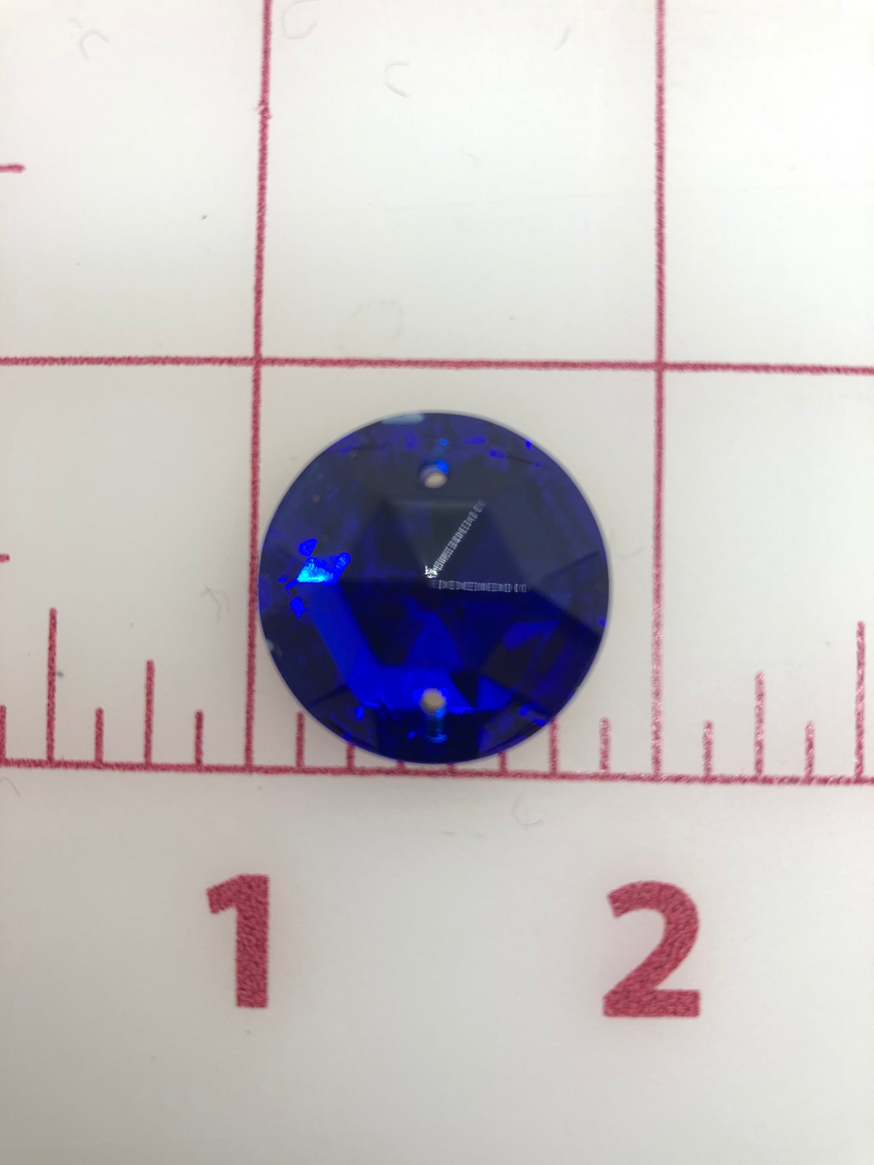 22mm Czech Sapphire Round Rhinestones - 3PK Sew On for DIY Clothing, Costumes & Accessories | Premium Quality Sparkling Gems