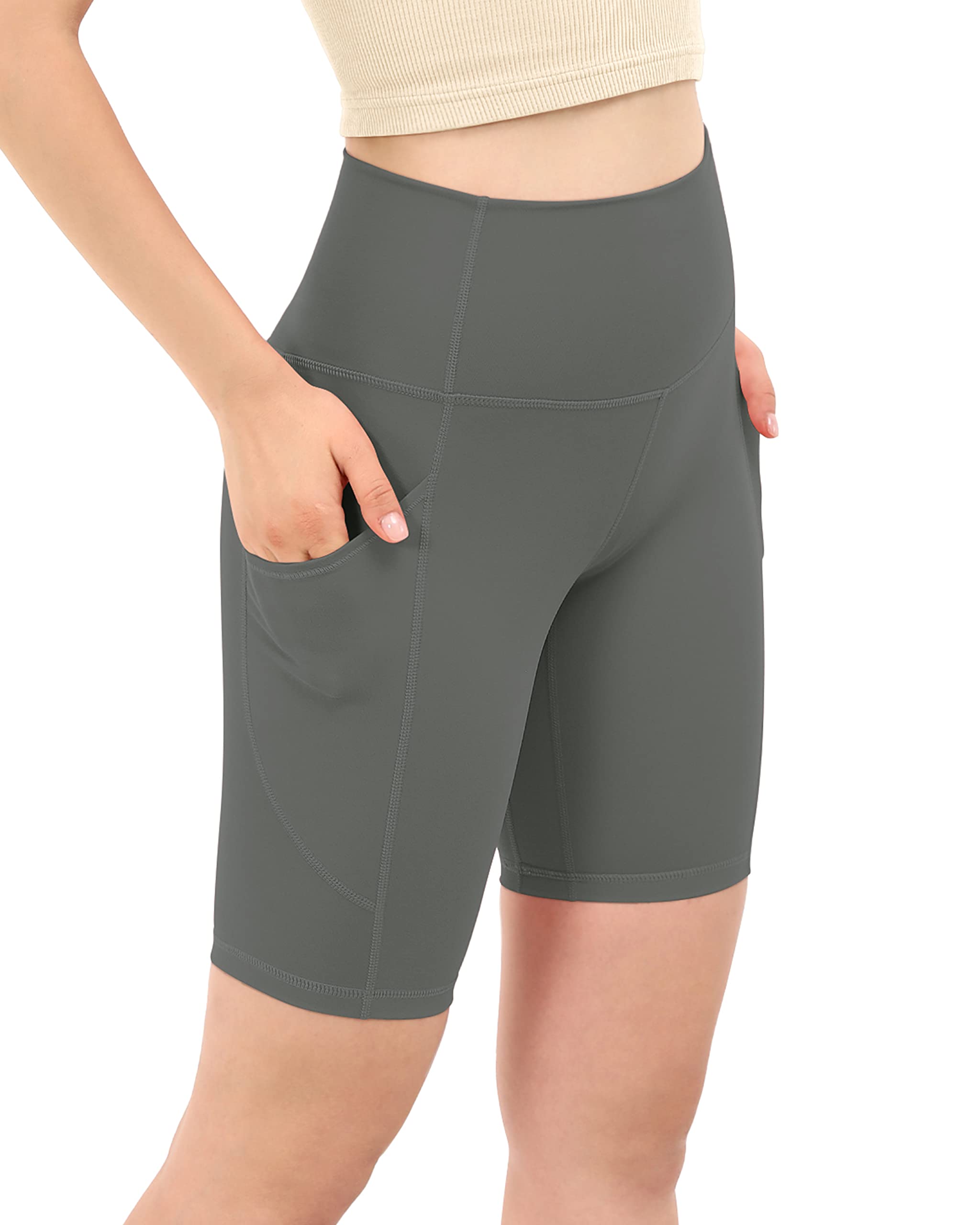 ODODOS Women's High Waisted Biker Shorts with Pockets - 5