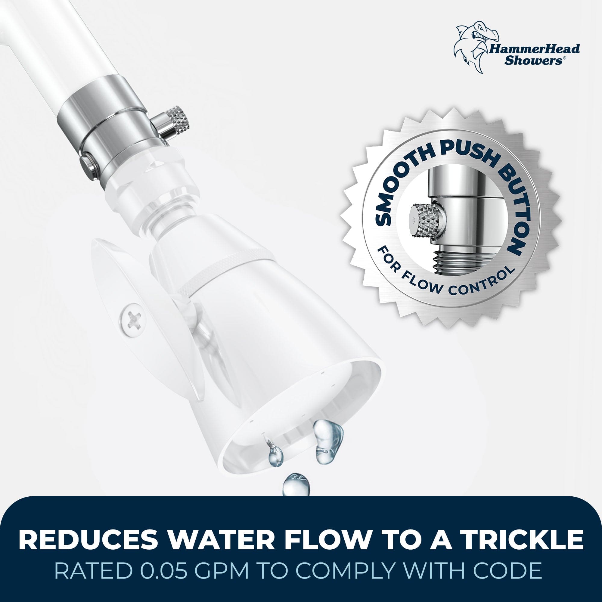 Water-Saving Shower Head Shut Off Valve - Adjustable Flow Control for Bathroom & RV Use - Perfect for Water Conservation & Low Pressure Showers