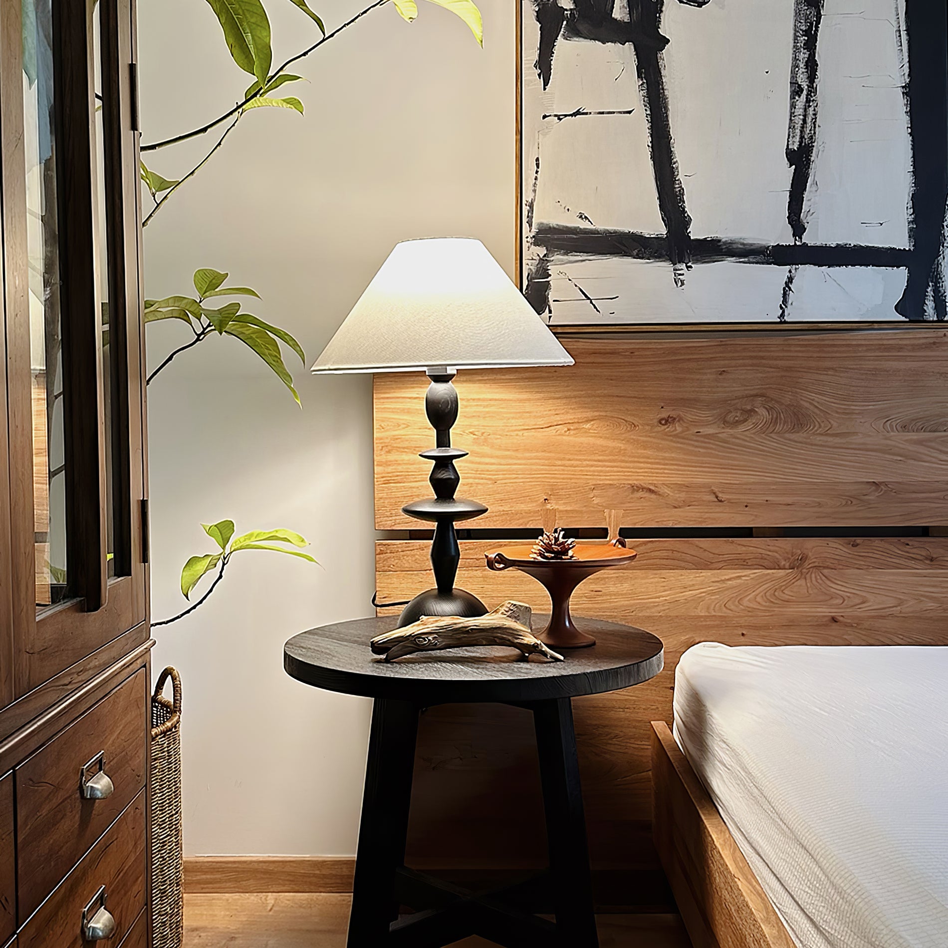 Handcrafted Wooden Table Lamp - Natural Wood Finish, Modern & Rustic Home Decor for Living Room, Bedroom, or Office - Perfect for Cozy Reading Nooks & Ambient Lighting