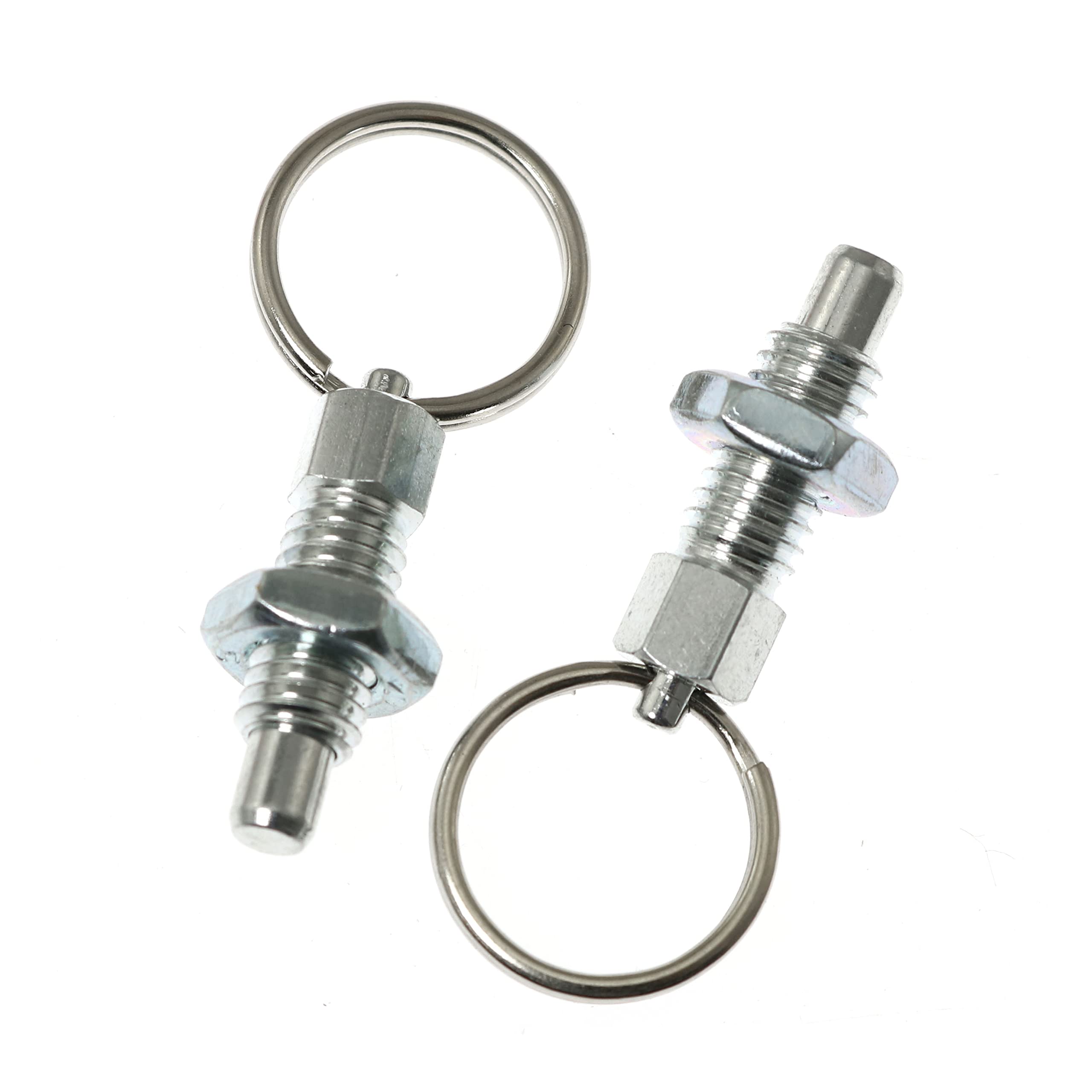 M6 Thread Spring Plunger with Pull Ring - 1pc Galvanized Steel Hand-Retractable Index Plunger (12mm Thread Length) - Perfect for CNC Machinery, Industrial Equipment & DIY Projects