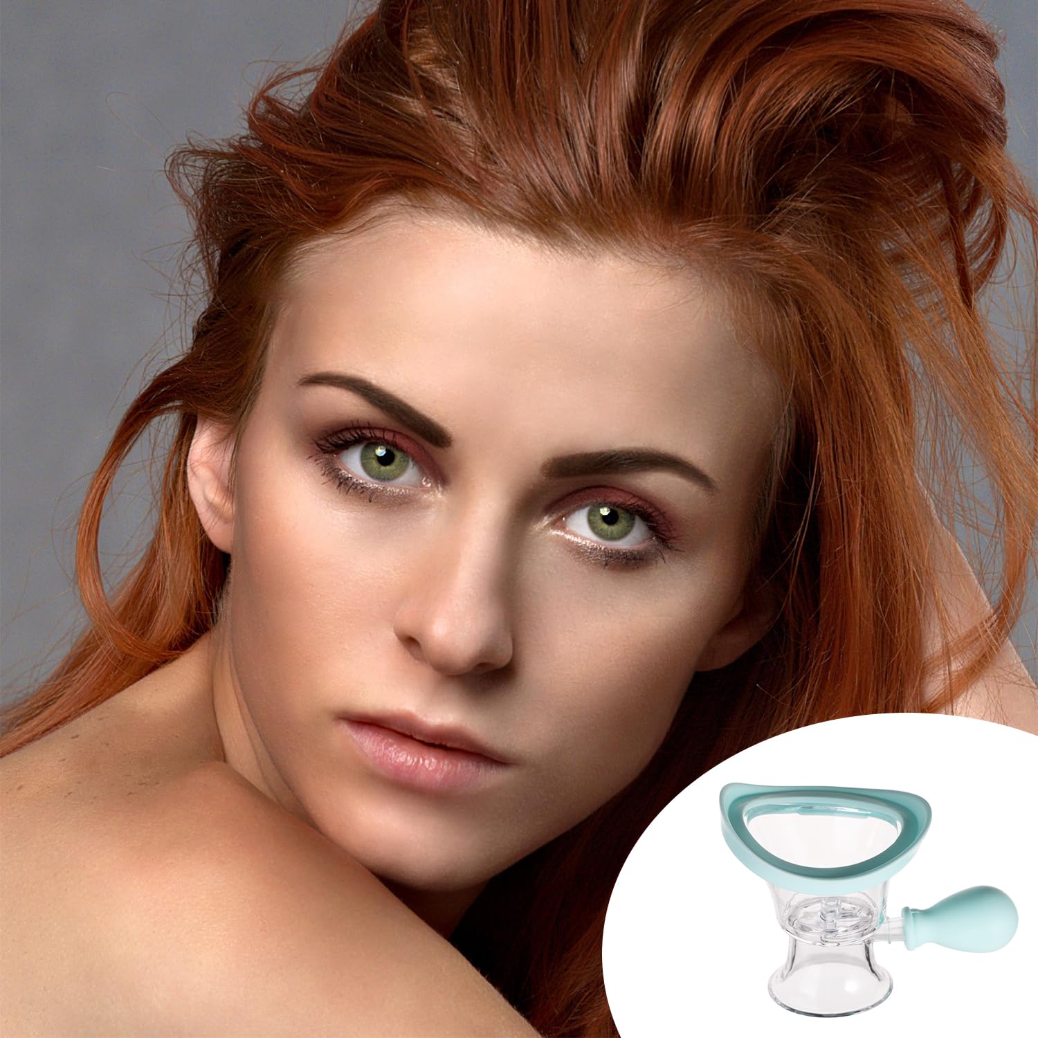 Silicone Eye Wash Cup with Storage Container - Manual Air Pressure Eye Cleanser for Makeup Irritants & Soothing Eyes (Blue) | Perfect for Contact Lens Wearers, Swimmers & Allergy Relief