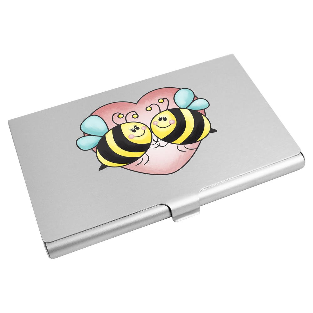 Azeeda 'Love Bees' Business Card Holder & Credit Card Wallet - Stylish RFID Blocking Organizer for Men & Women - Perfect for Office, Travel, and Everyday Use (CH00016195)