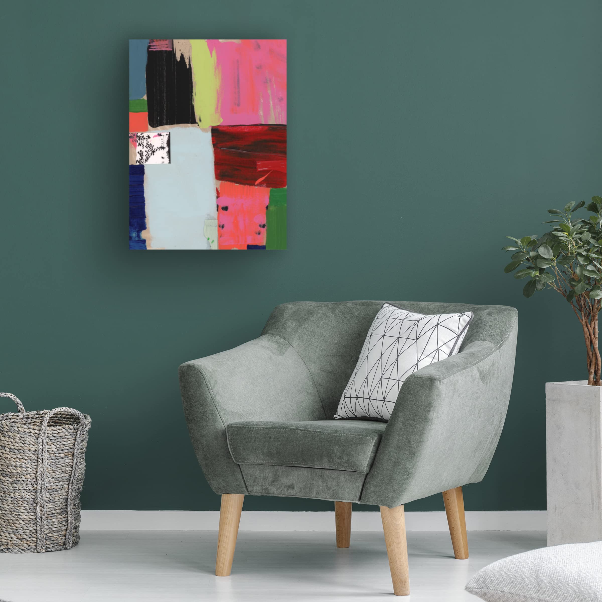 Trademark Fine Art 'Pink Blocks IV' Abstract Canvas Wall Art by Cartissi - Modern Home Decor for Living Room, Bedroom & Office