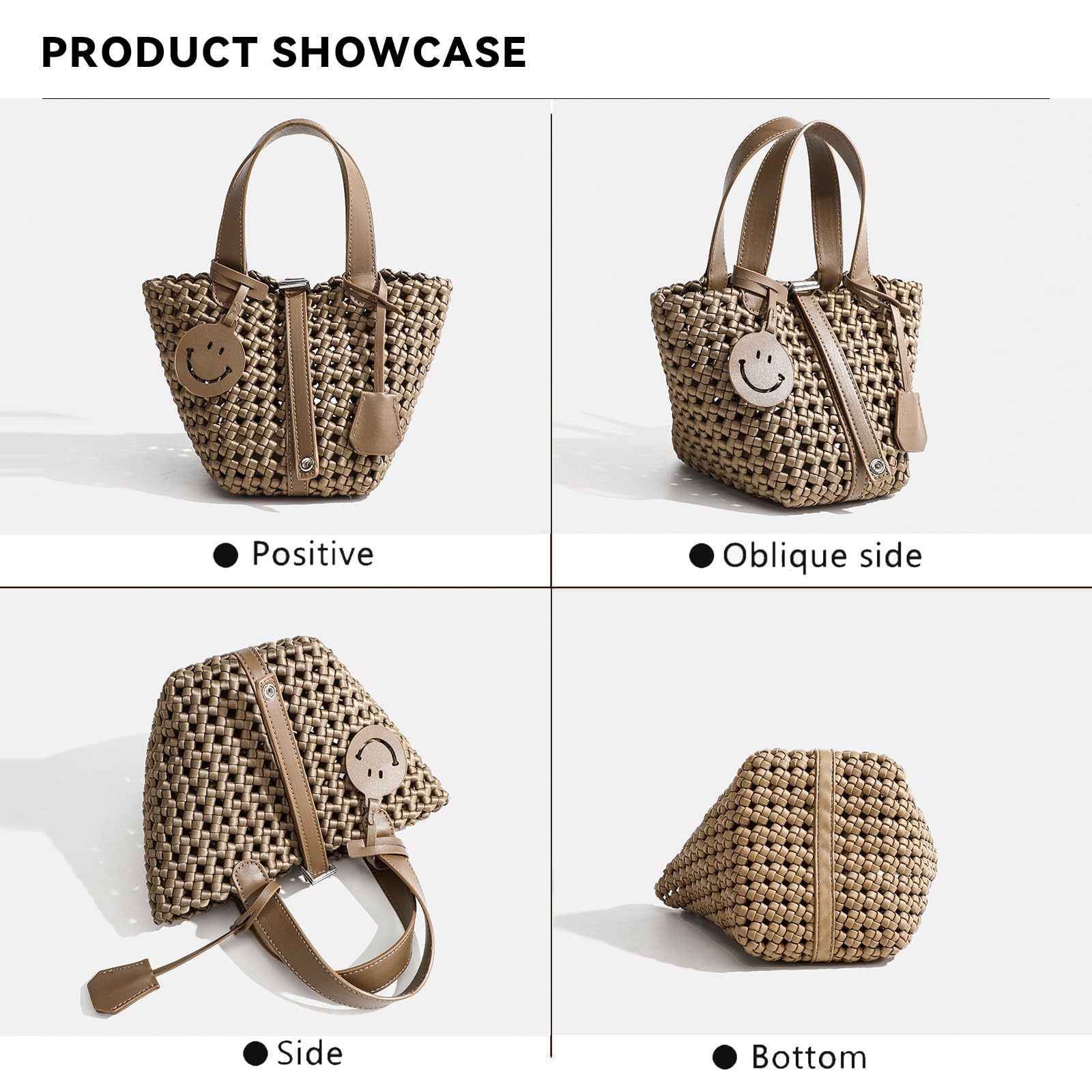 Stylish Woven Handbags for Women - Top Handle Satchel, Basket Bucket Bag & Small Tote - Boho Hobo Purses for Everyday Use, Beach, Shopping & Travel Accessories
