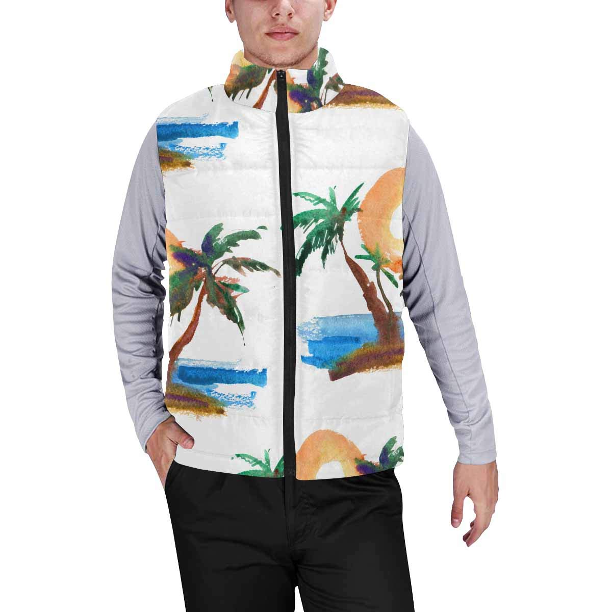 InterestPrint Men's Winter Warm Puffer Vest with Boho Arrows & Feathers Design - Lightweight Insulated Outdoor Jacket for Hiking, Camping & Cold Weather Activities