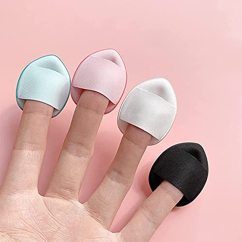 RATAVA Mini Finger Powder Puff - 3 Pack Soft Cosmetic Sponges for Foundation, BB Cream, Concealer & Makeup Blending | Portable Travel-Friendly Beauty Tools for On-the-Go Touch Ups