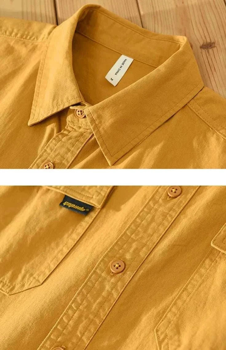 Japanese Loose Fit Short Sleeve Summer Shirt for Men - Breathable Casual Button Down Shirt for Beach, Vacation & Outdoor Activities