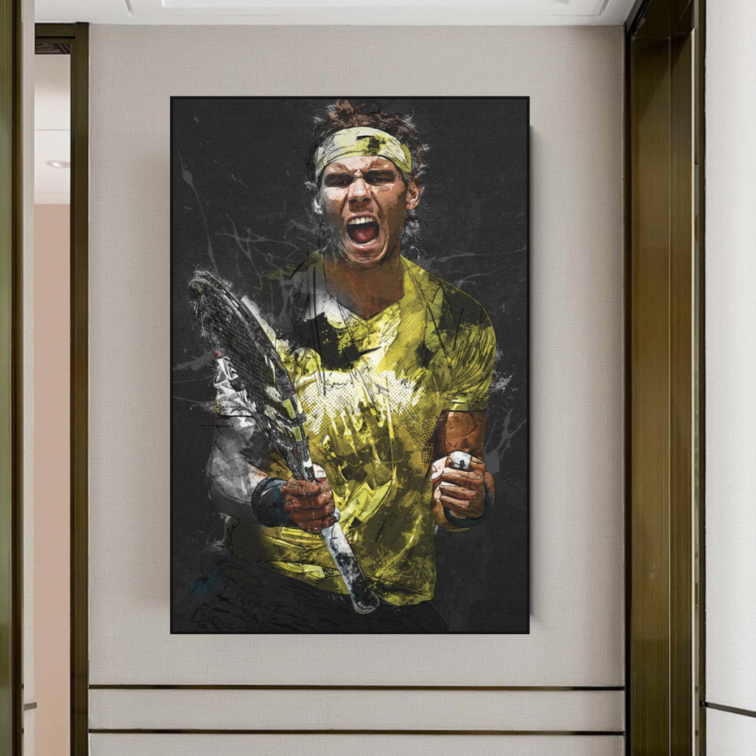 Rafael Nadal Tennis Legend Sports Canvas Wall Art - Premium Decor for Home, Office, Gym & Tennis Fan Gifts