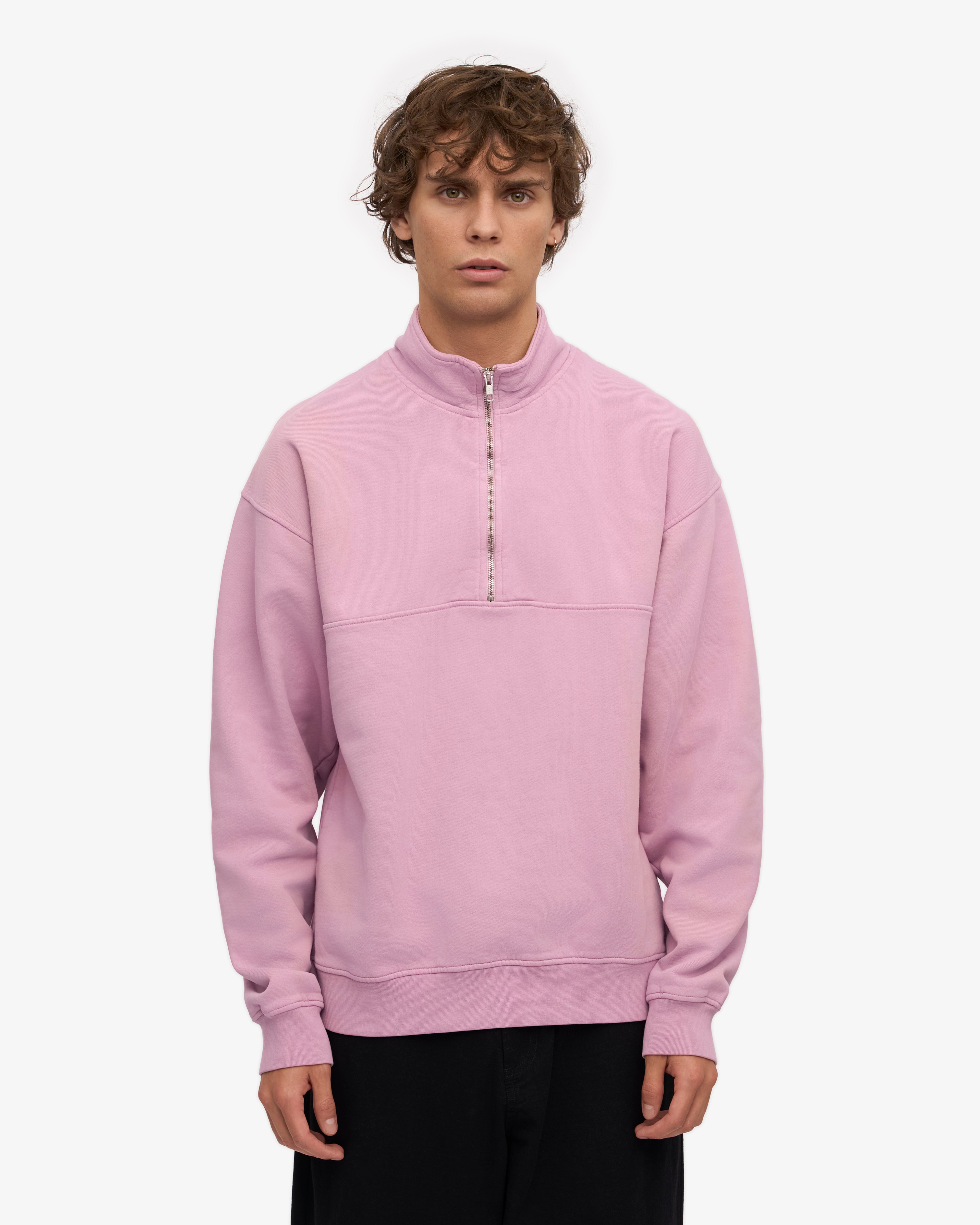 Organic Quarter Zip Sweater - Soft Cherry Blossom Print Pullover for Women | Perfect for Spring Outfits, Casual Wear & Office Attire