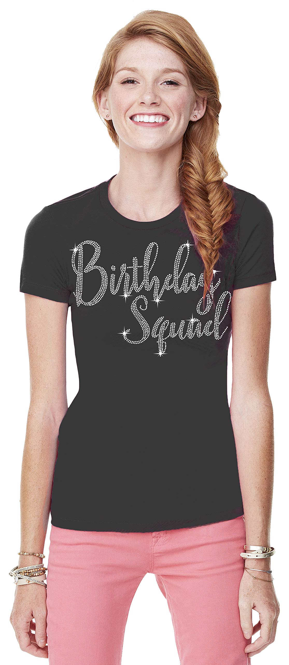 Sparkling Rhinestone Birthday T-Shirts for Women | Elegant Bedazzled Birthday Tee | Perfect Birthday Gift for Her | Great for Parties, Celebrations & Special Occasions