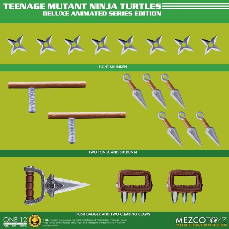 Teenage Mutant Ninja Turtles Deluxe Animated Series Action Figure - Mezco One:12 Collective - Collectible TMNT Toy for Fans & Display - Perfect for Gifts, Collections & Home Decor