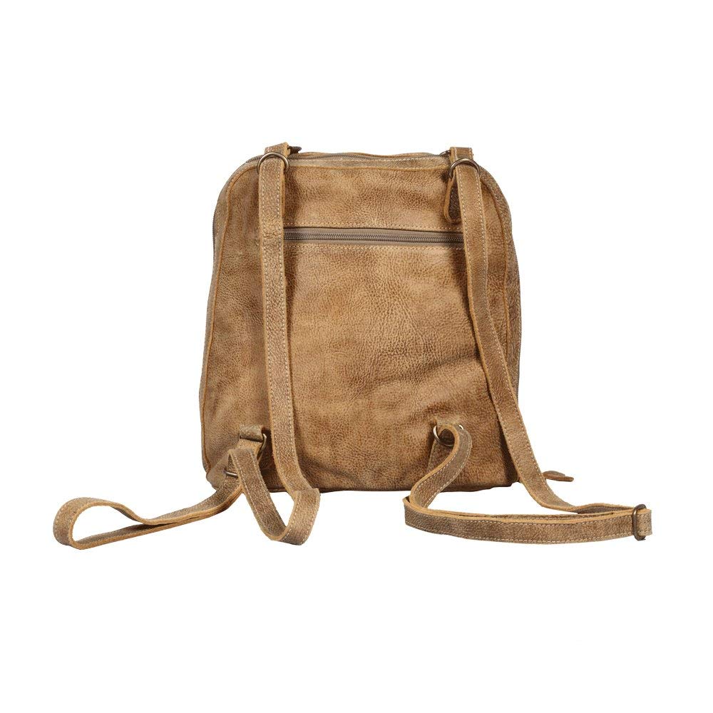 Myra S1371 Genuine Leather Pocket Backpack - Stylish Brown Laptop Bag for Men & Women | Perfect for Work, Travel & College Campus Use