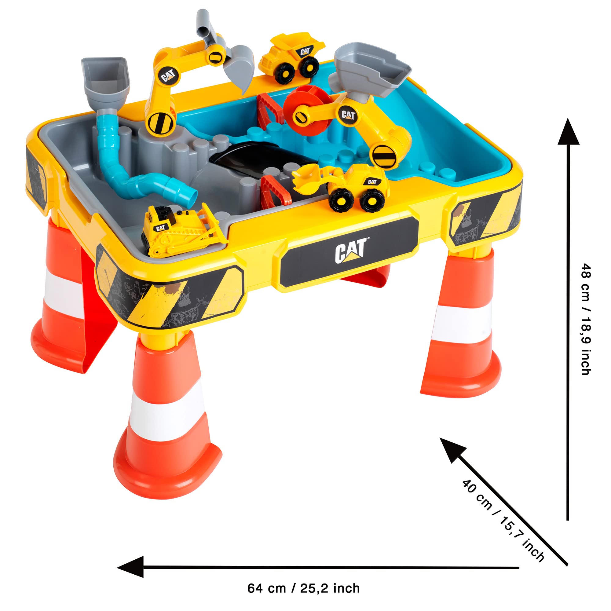 Klein CAT Sand and Water Play Table - Kids Construction Toys for Pretend Play - Outdoor & Indoor Activity Table for Toddlers 18 Months+ - Perfect for Backyard, Playroom & Preschool Learning