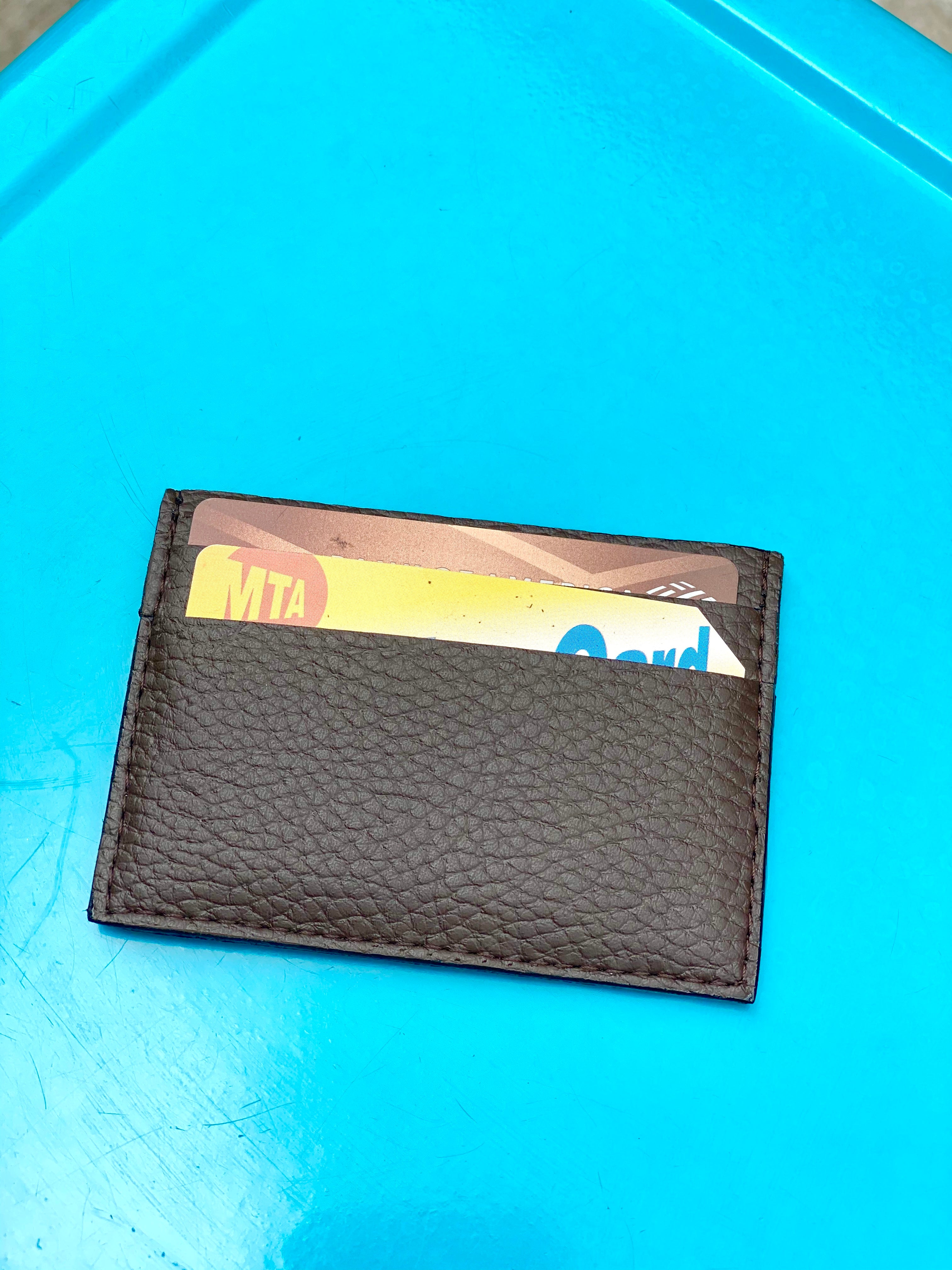 Premium Novacas Brown Pebble Boris Cardholder - Slim RFID Blocking Leather Wallet for Men & Women - Perfect for Travel, Business & Everyday Use