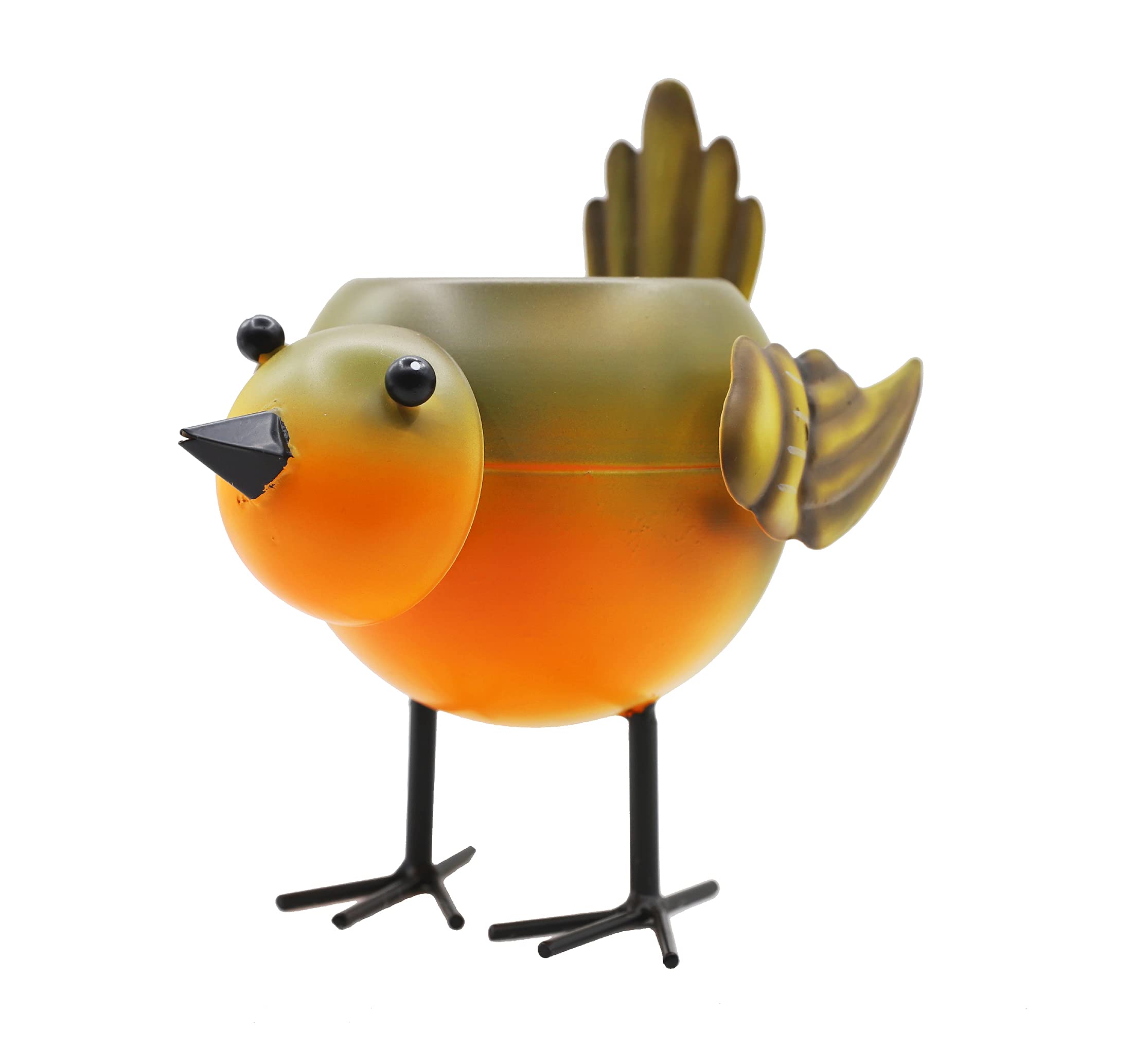 Metal Bird Planter with Liner for Succulents - Indoor/Outdoor Gardening Decor, Kitchen & Home Plant Decoration - Perfect for Windowsills, Desks & Gift Giving