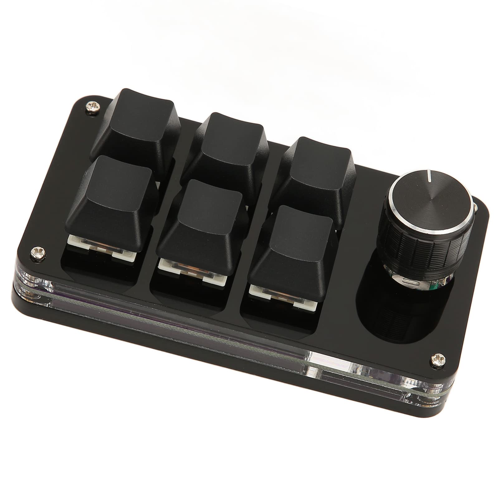 ANGGREK 6-Key Mini Programmable USB Keypad with Knob - DIY Mechanical Keyboard for OSU Gaming & Office Work - Compact Macro Pad for PC, Laptop, Mac Accessories