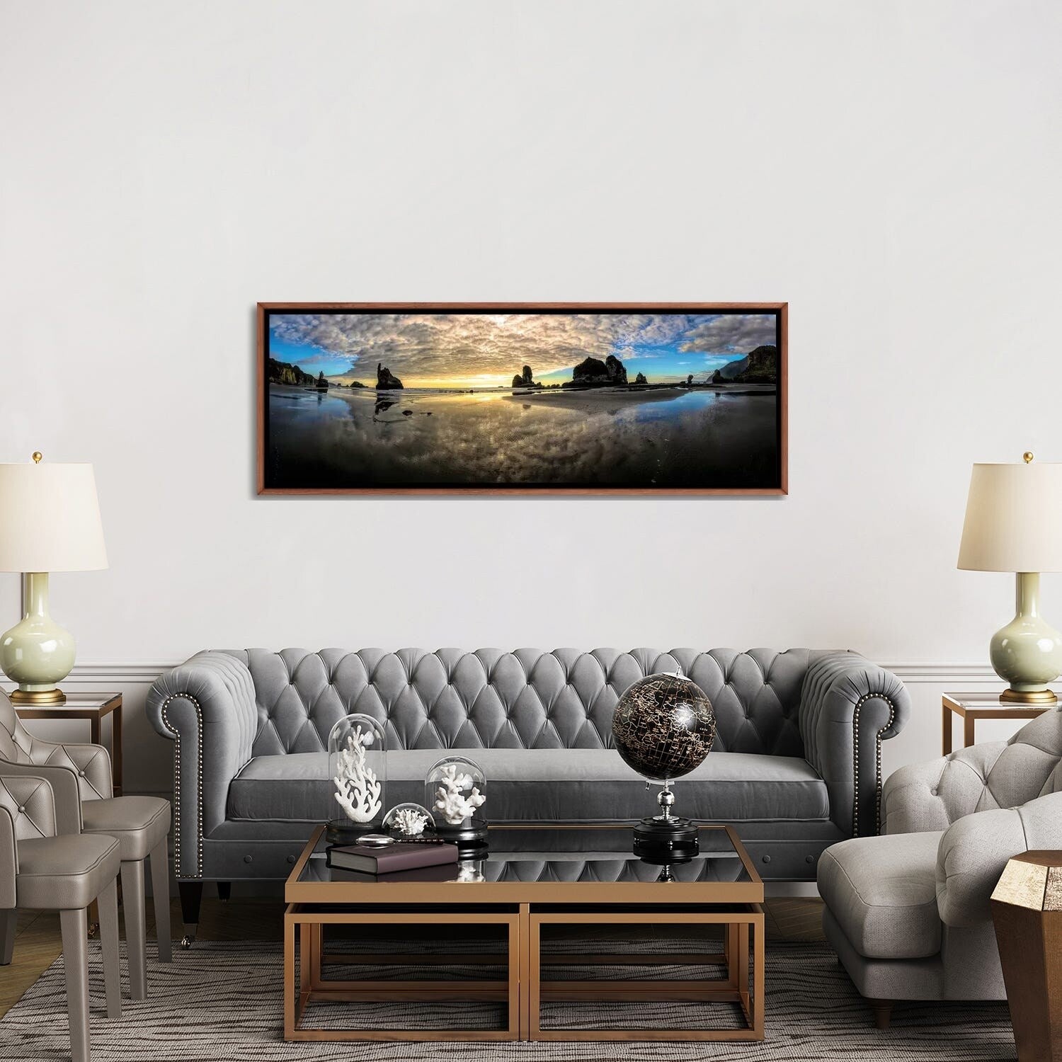 Before Sunset at Motukiekie Beach West Coast New Zealand - Framed Landscape Wall Art Print by OLena Art | Coastal Home Decor, Office Wall Decor, Gift for Nature Lovers