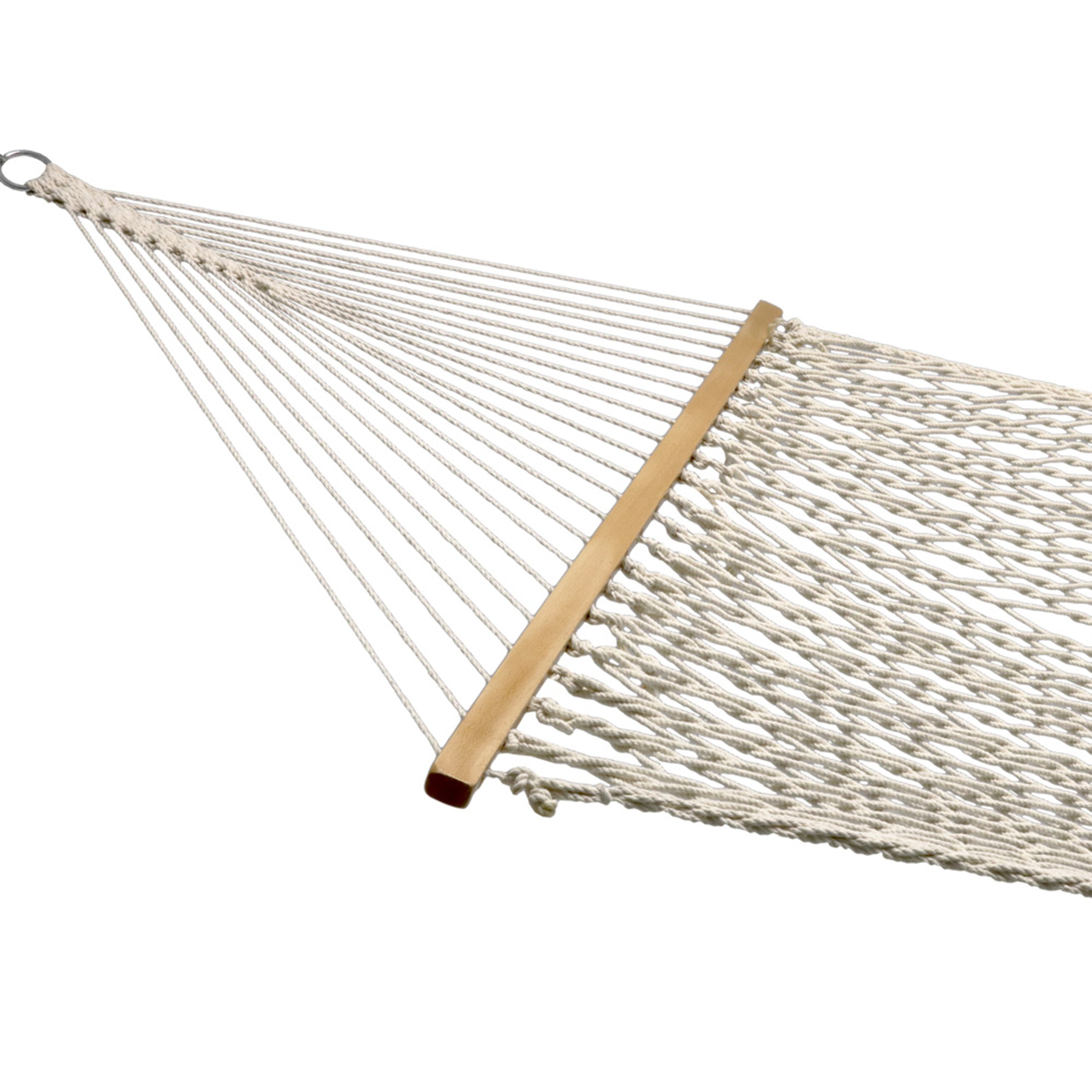 Sunnydaze Double Wide 2 Person Spreader Bar Rope Hammock - Heavy Duty Outdoor Hammock for Patio, Backyard, Poolside & Beach Relaxation