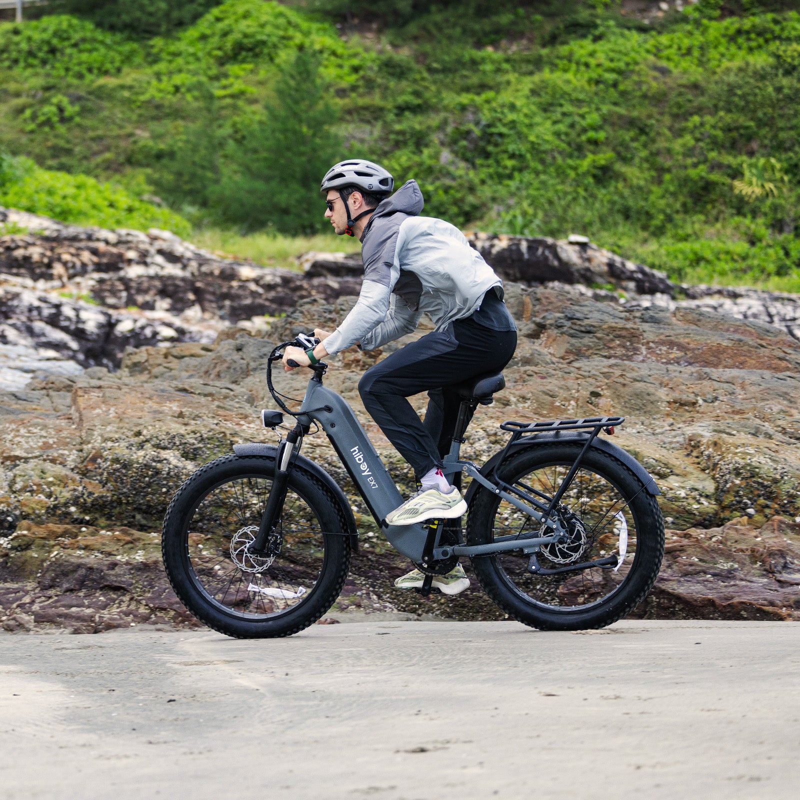 Hiboy EX7 Full Suspension Electric Bike for Adults - 500W Motor, 25MPH, 48V 10.4Ah Battery - Off-Road & Commuting E-Bike for Mountain Trails & City Riding