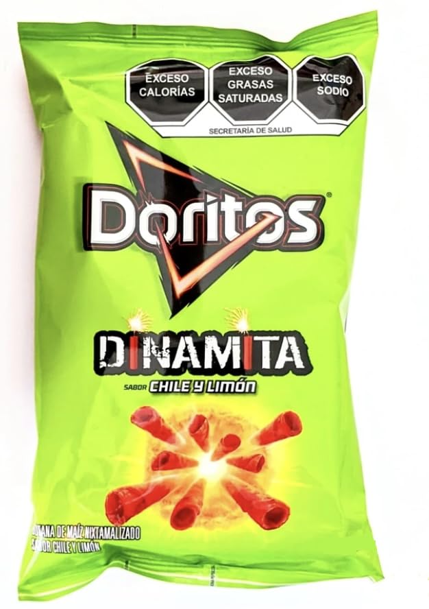 Authentic Mexican Dinamita Chile y Limon Potato Chips 70g (5 Bags per Box) - Spicy Snack for Parties, Movie Nights & Mexican Cuisine Pairing
