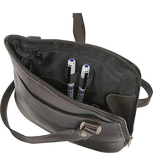 Le Donne Genuine Leather L-Zip Crossbody Shoulder Bag for Women - Fashionable Purse for Daily Use, Travel & Shopping