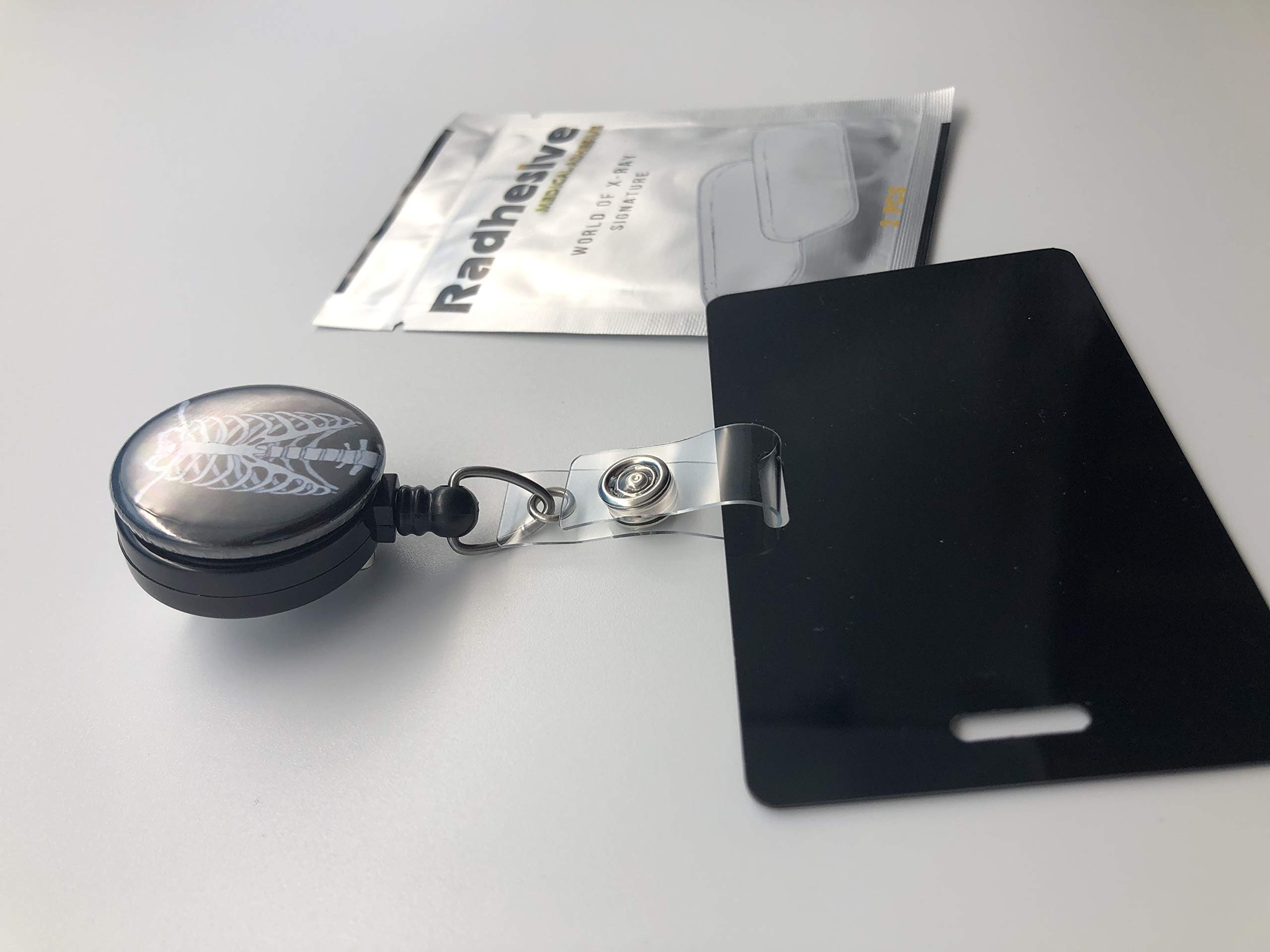 Xray Tech Bundle - Radhesive Retractable Badge Reel with Marker Holder | Skeleton & Torso Anatomy Chest | Perfect for Radiology Technicians & Medical Students