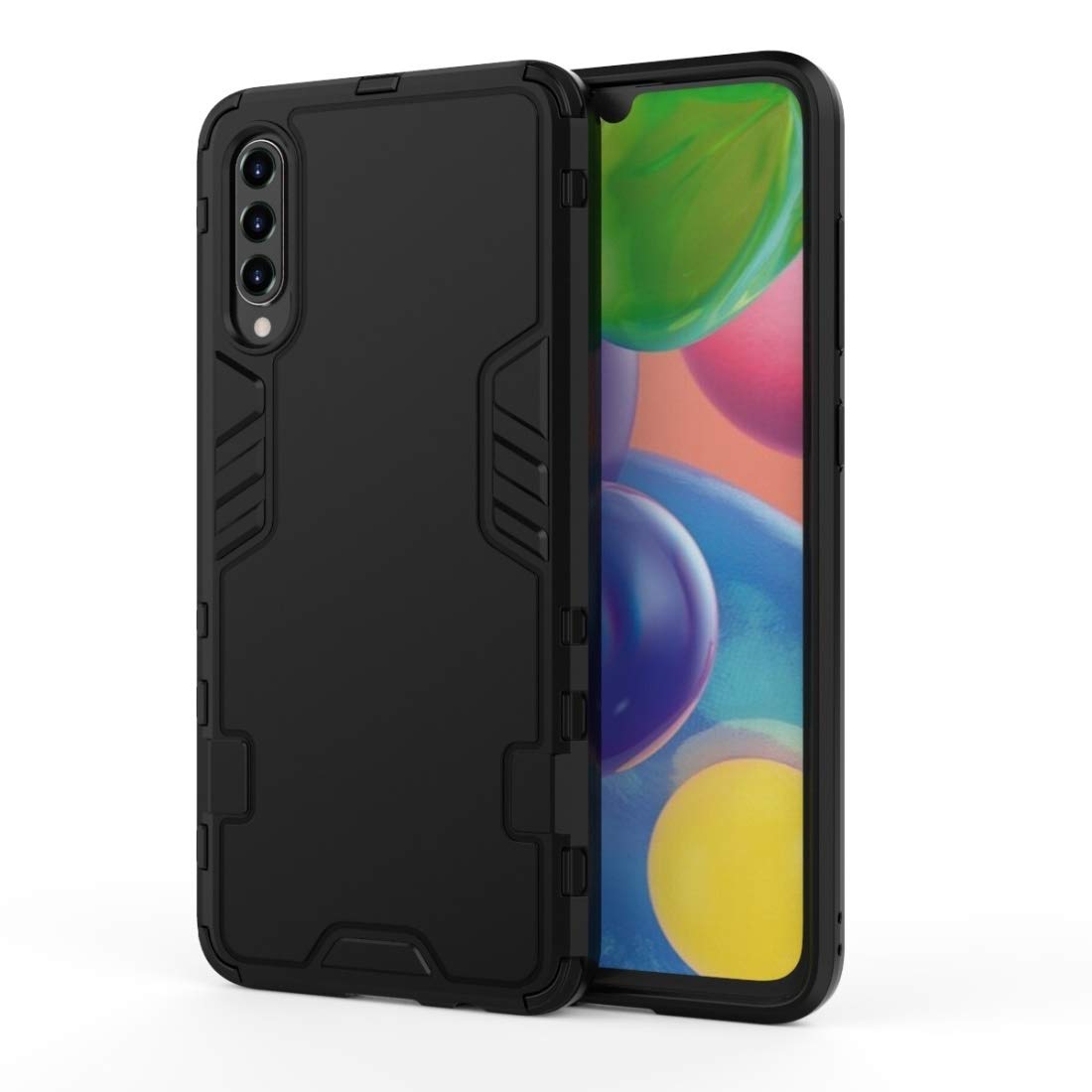 HAIJUN 3-in-1 Shockproof Phone Case for Samsung Galaxy A71 - Full Body Protection with PC Hard Shell & TPU Bumper (Black) | Perfect for Outdoor Activities, Travel & Daily Use