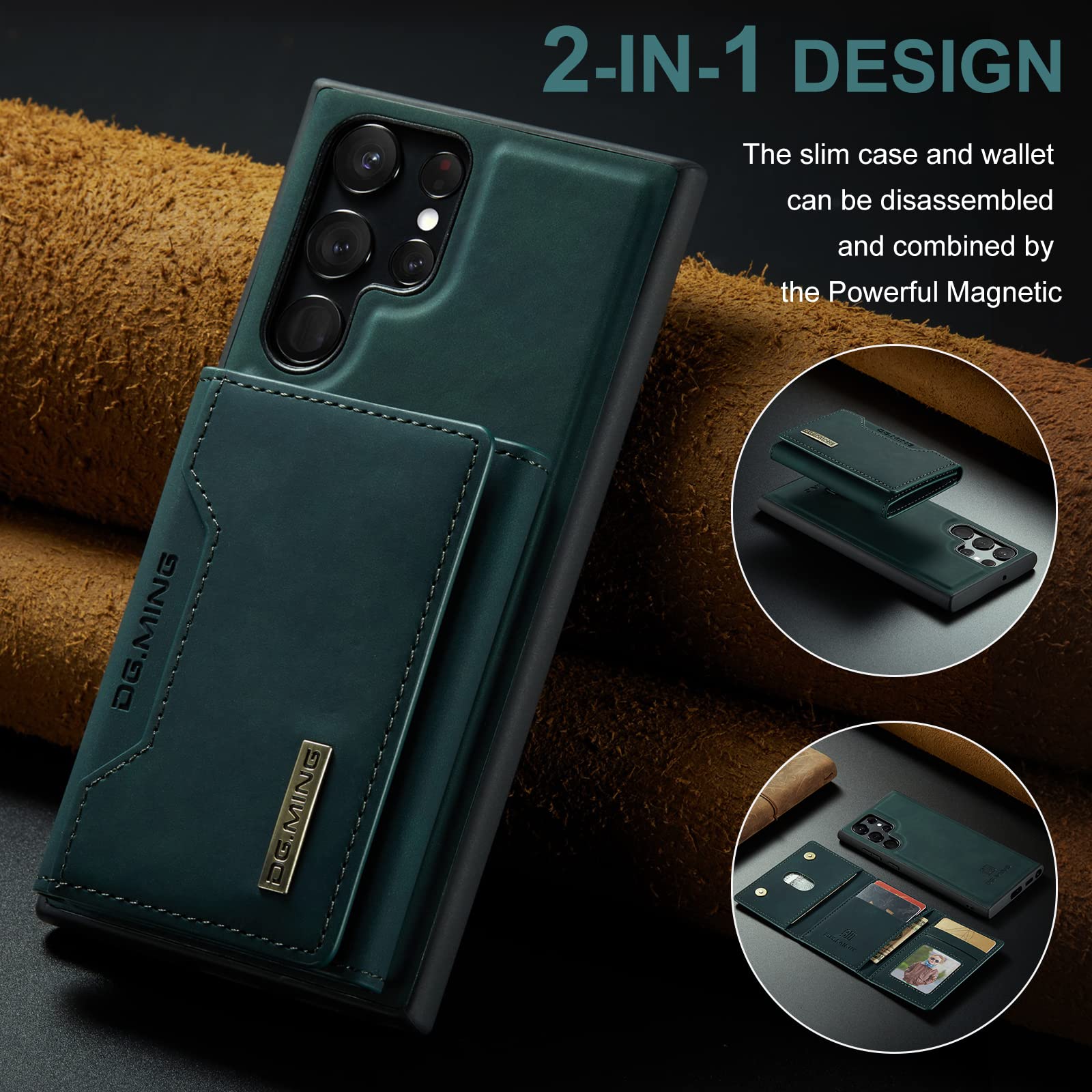 Premium Magnetic Leather Wallet Case for Samsung Galaxy S22 Ultra (6.8