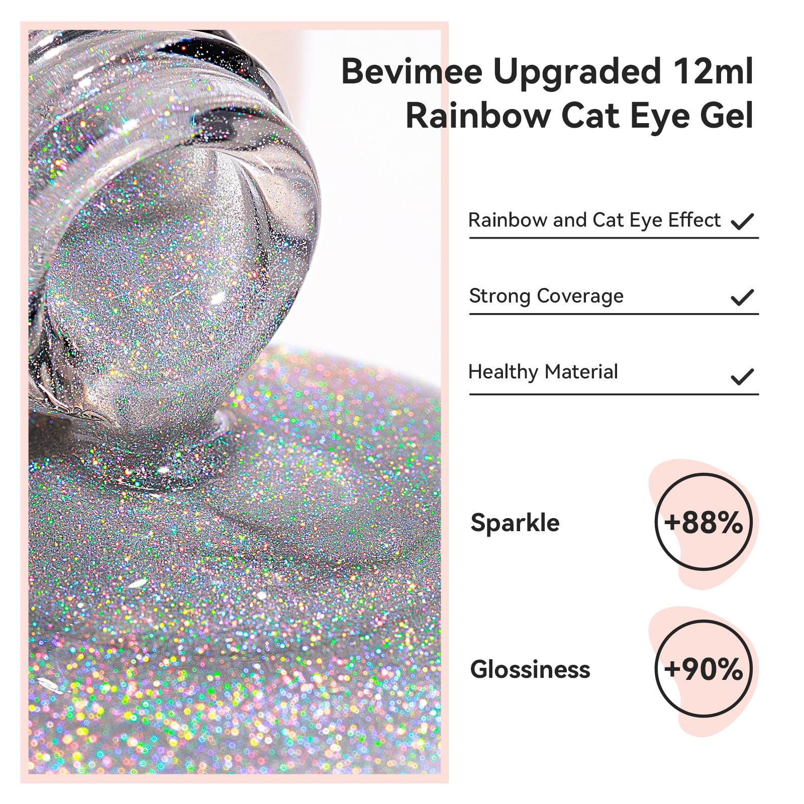 Rainbow Cat Eye Gel Polish - Holographic Magnetic Nail Polish for Home Manicure