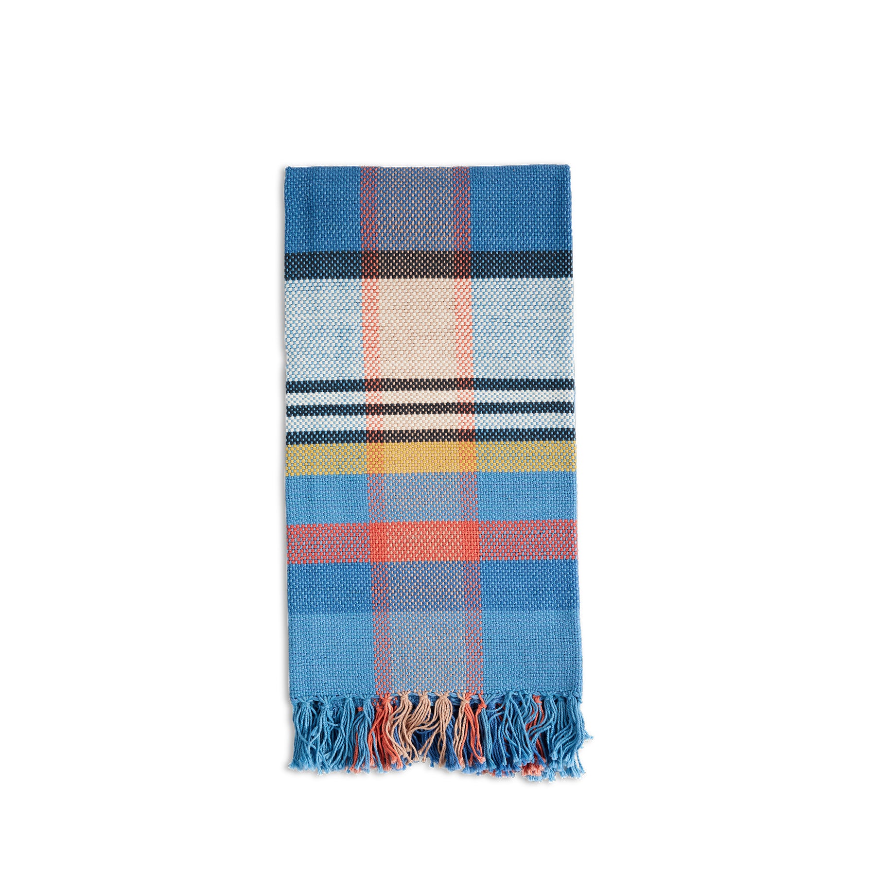 Country Blue Plaid Cotton Kitchen Towel and Runner Set - Absorbent & Durable for Farmhouse, Rustic Decor - Perfect for Dining Table, Kitchen Counter, and Holiday Decorations