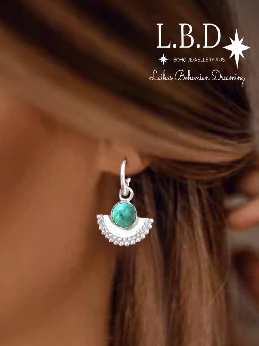 Dare To Dream Turquoise Hoop Earrings for Women - Boho Chic Jewelry for Everyday Wear & Special Occasions